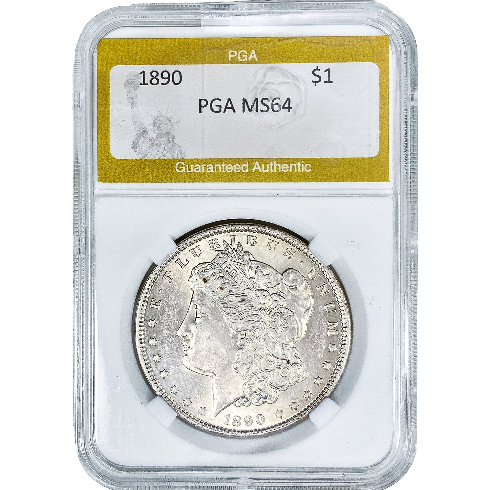 1890 Morgan Silver Dollar PGA MS64: 1890 Morgan Silver Dollar PGA MS64
