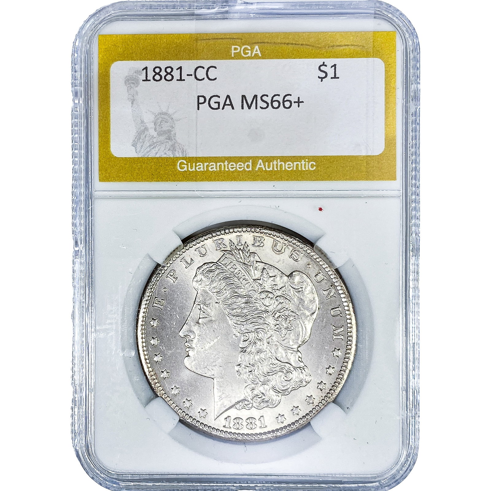 1881-CC Morgan Silver Dollar PGA MS66+: 1881-CC Morgan Silver Dollar PGA MS66+