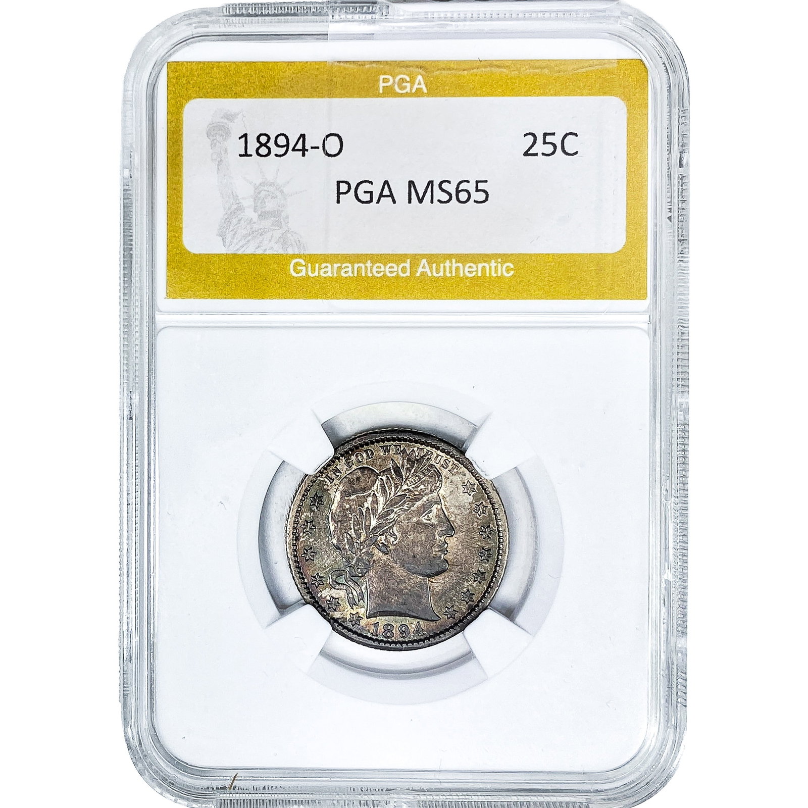 1894-O Barber Quarter PGA MS65: 1894-O Barber Quarter PGA MS65