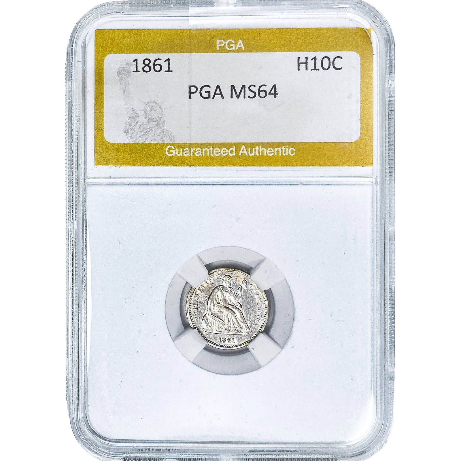1861 Seated Liberty Half Dime PGA MS64: 1861 Seated Liberty Half Dime PGA MS64