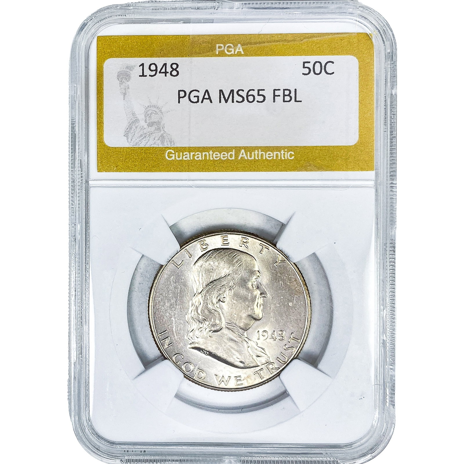 1948 Franklin Half Dollar PGA MS65 FBL: 1948 Franklin Half Dollar PGA MS65 FBL