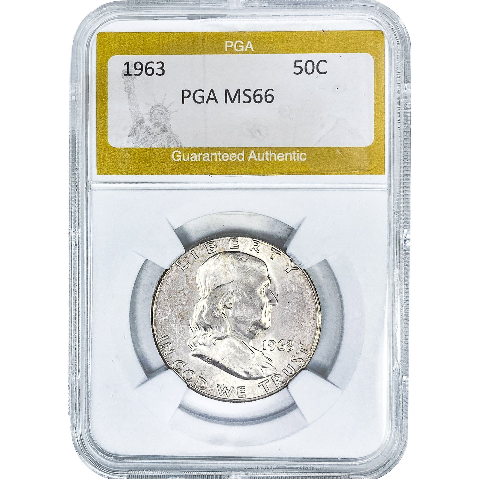 1963 Franklin Half Dollar PGA MS66: 1963 Franklin Half Dollar PGA MS66