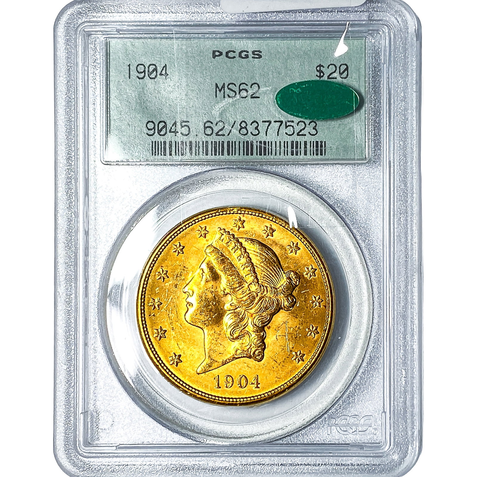 1904 $20 Gold Double Eagle PCGS MS62: 1904 $20 Gold Double Eagle PCGS MS62