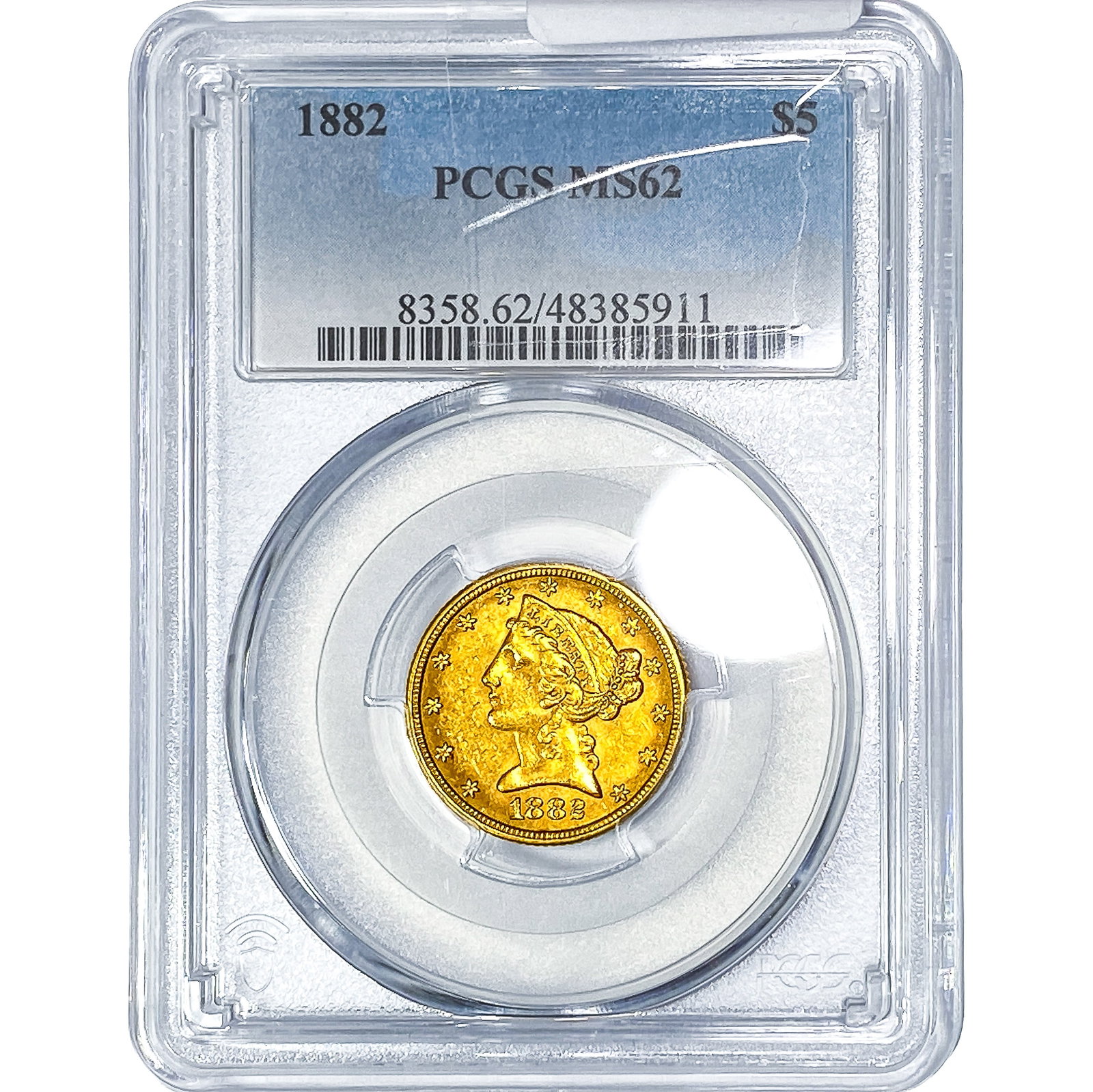 1882 $5 Gold Half Eagle PCGS MS62 (1 of 4)