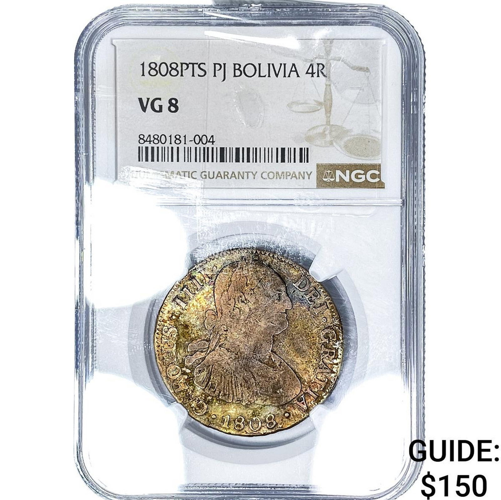 1808-PTS Colonial Spain Silver 4 Reales NGC VG8 (1 of 2)