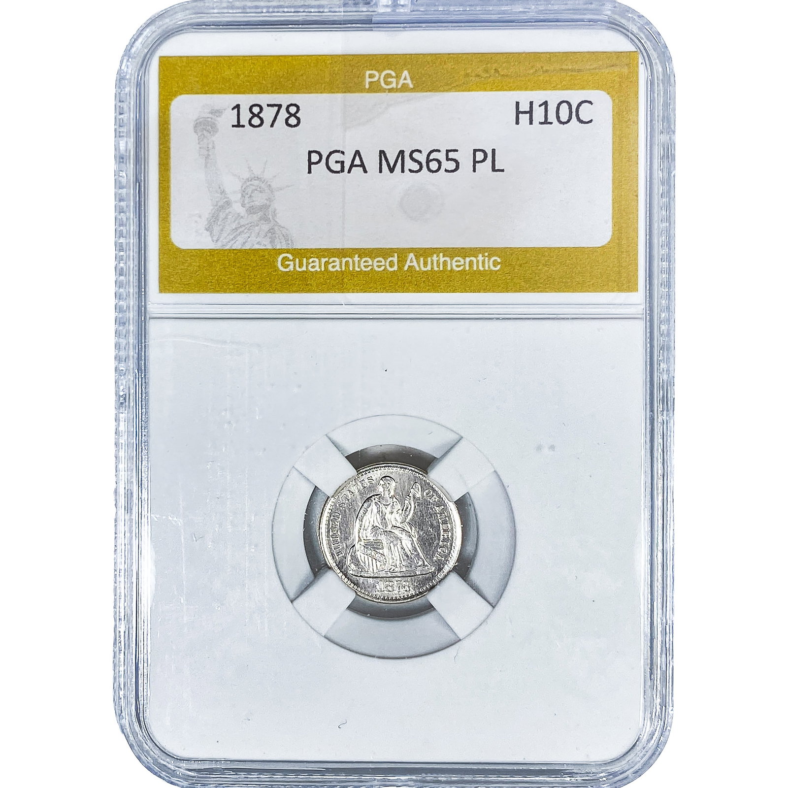 1878 Seated Liberty Half Dime PGA MS65 PL: 1878 Seated Liberty Half Dime PGA MS65 PL