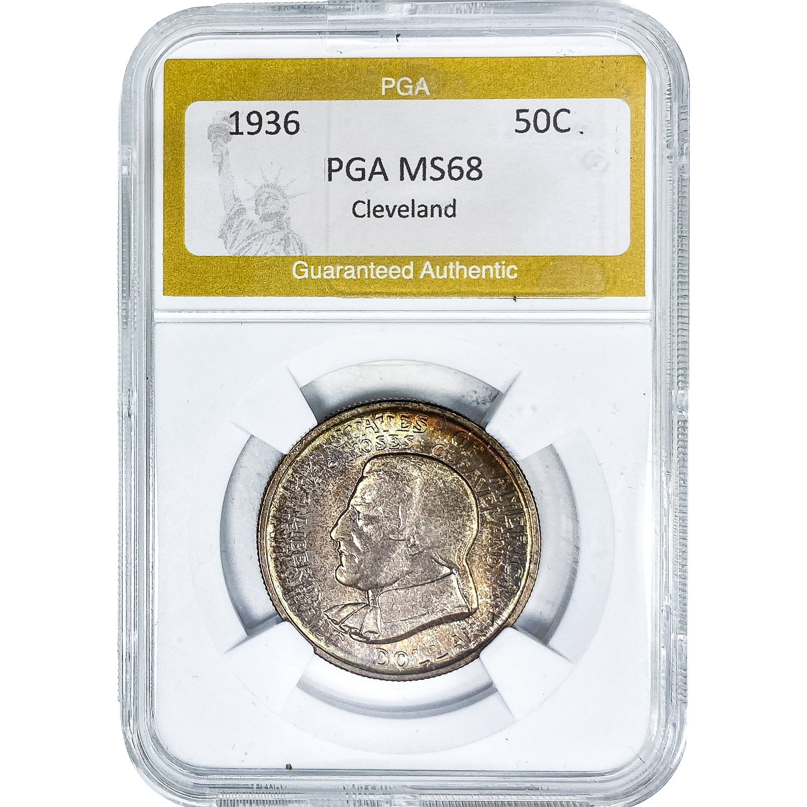 1936 Cleveland Half Dollar PGA MS68: 1936 Cleveland Half Dollar PGA MS68