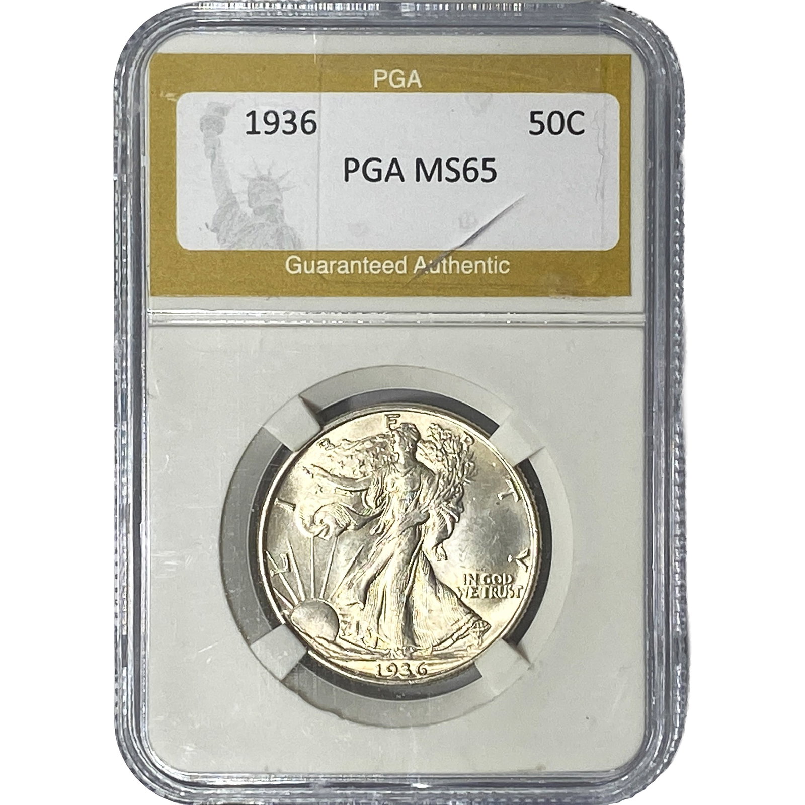 1936 Walking Liberty Half Dollar PGA MS65: 1936 Walking Liberty Half Dollar PGA MS65