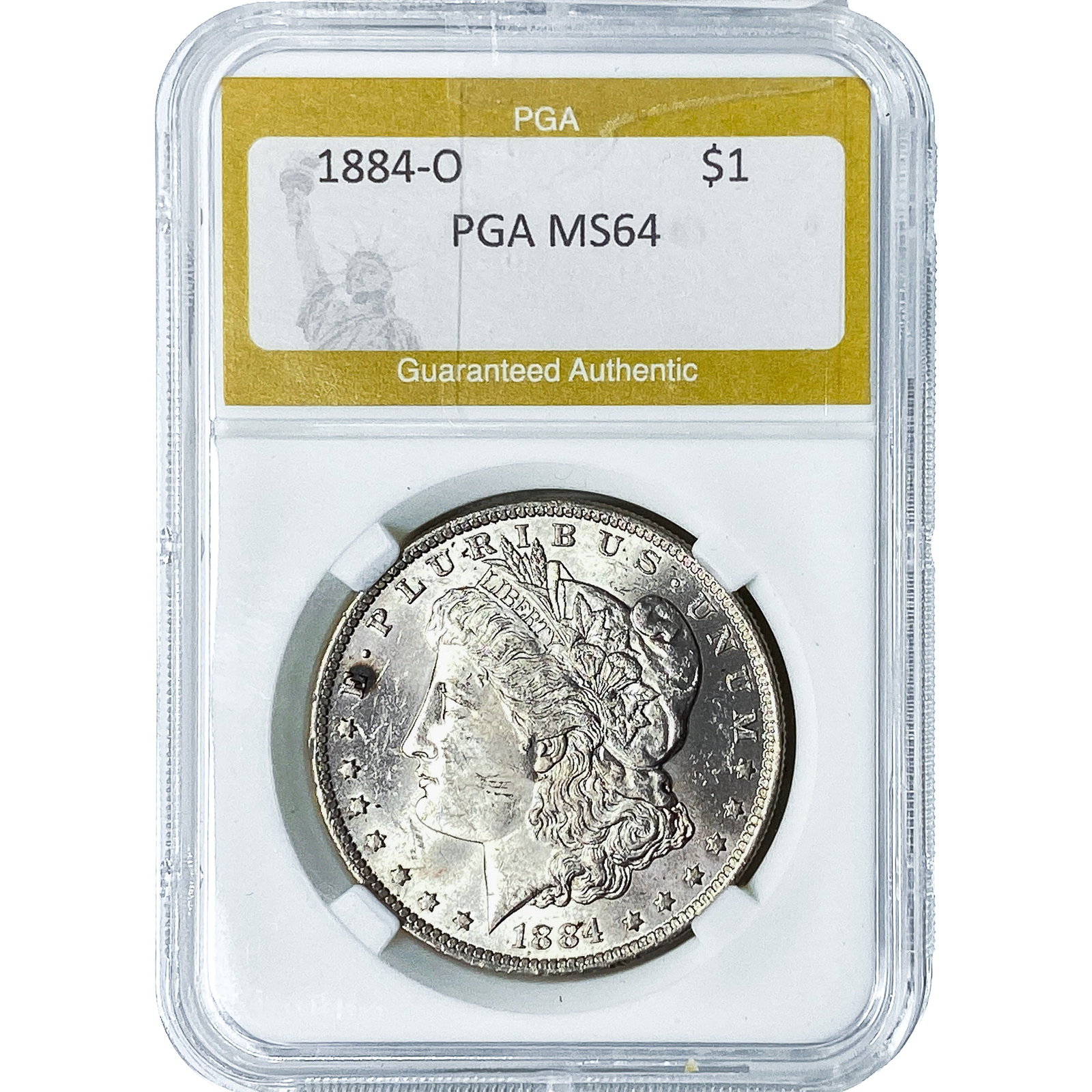 1884-O Morgan Silver Dollar PGA MS64: 1884-O Morgan Silver Dollar PGA MS64