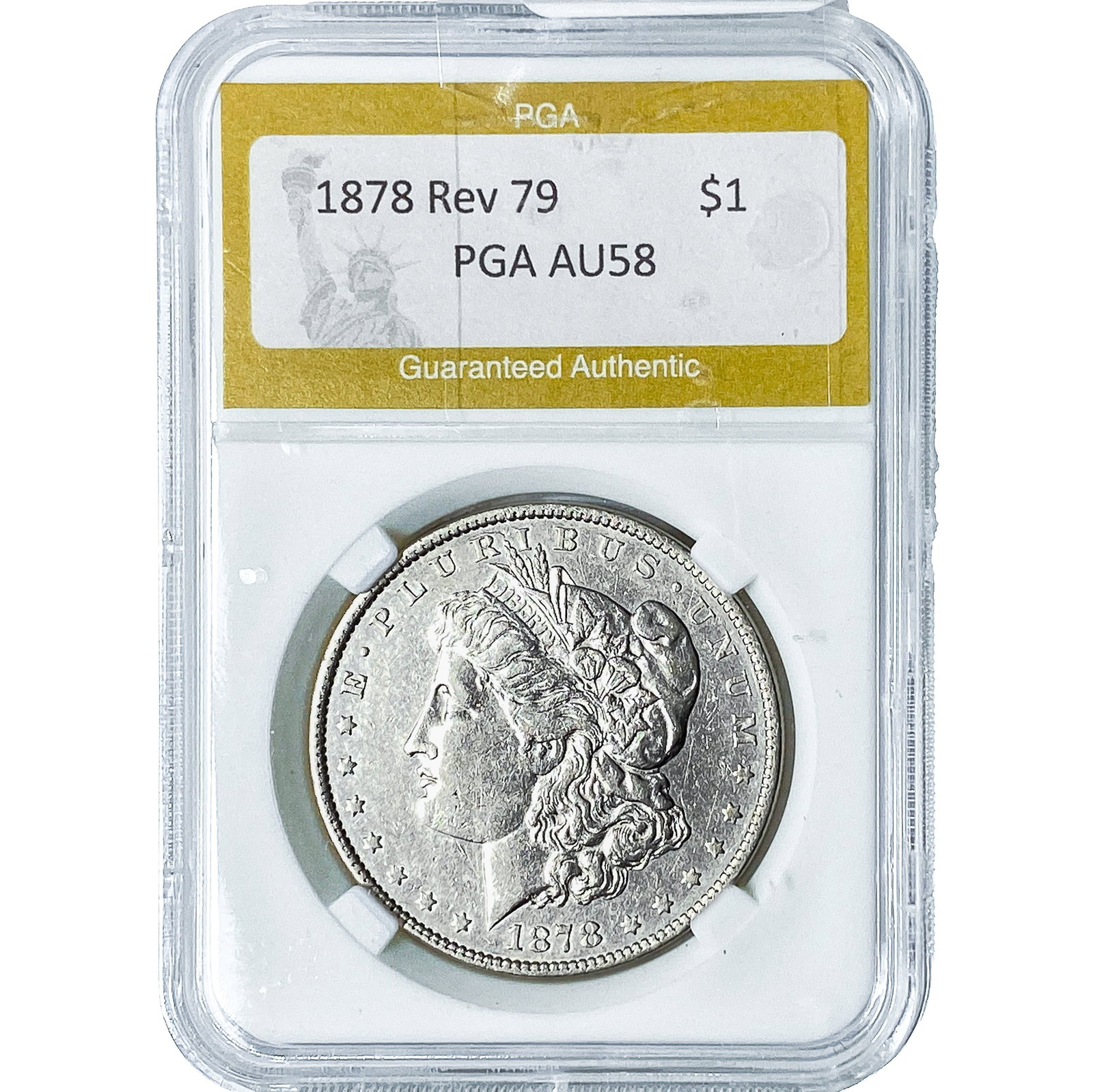 1878 Rev 79 Morgan Silver Dollar PGA AU58 (1 of 2)