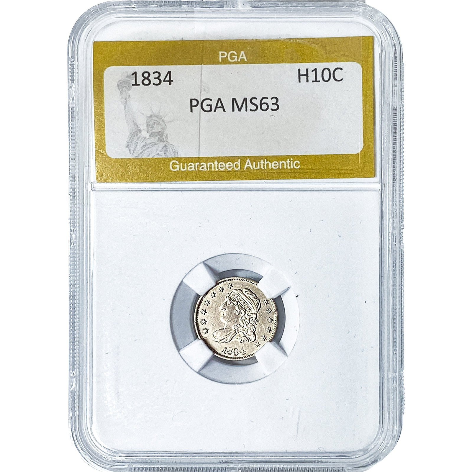 1834 Capped Bust Half Dime PGA MS63: 1834 Capped Bust Half Dime PGA MS63