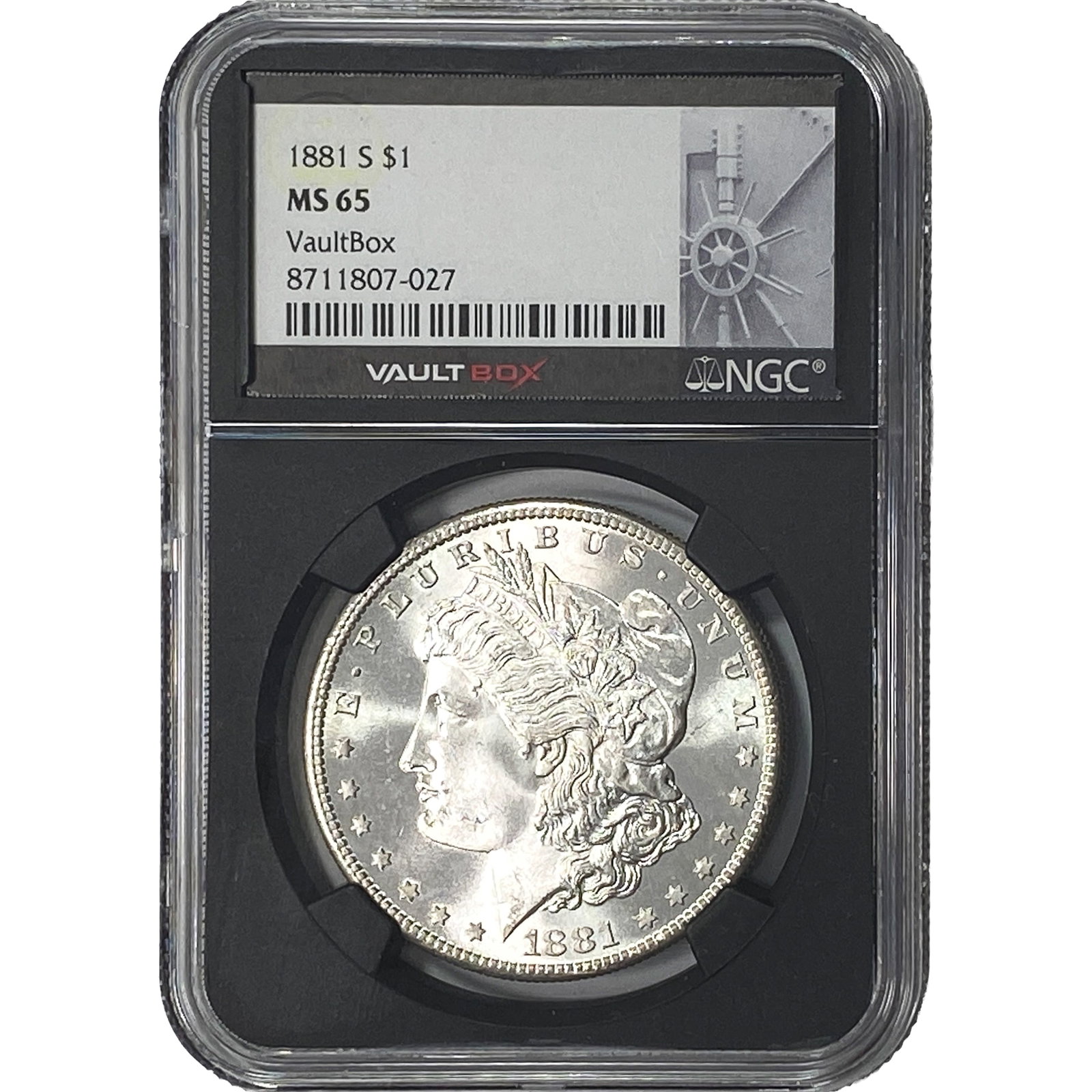 1881S Morgan Silver Dollar NGC MS65 Vaultbox W/Box: 1881S Morgan Silver Dollar NGC MS65 Vaultbox W/Box