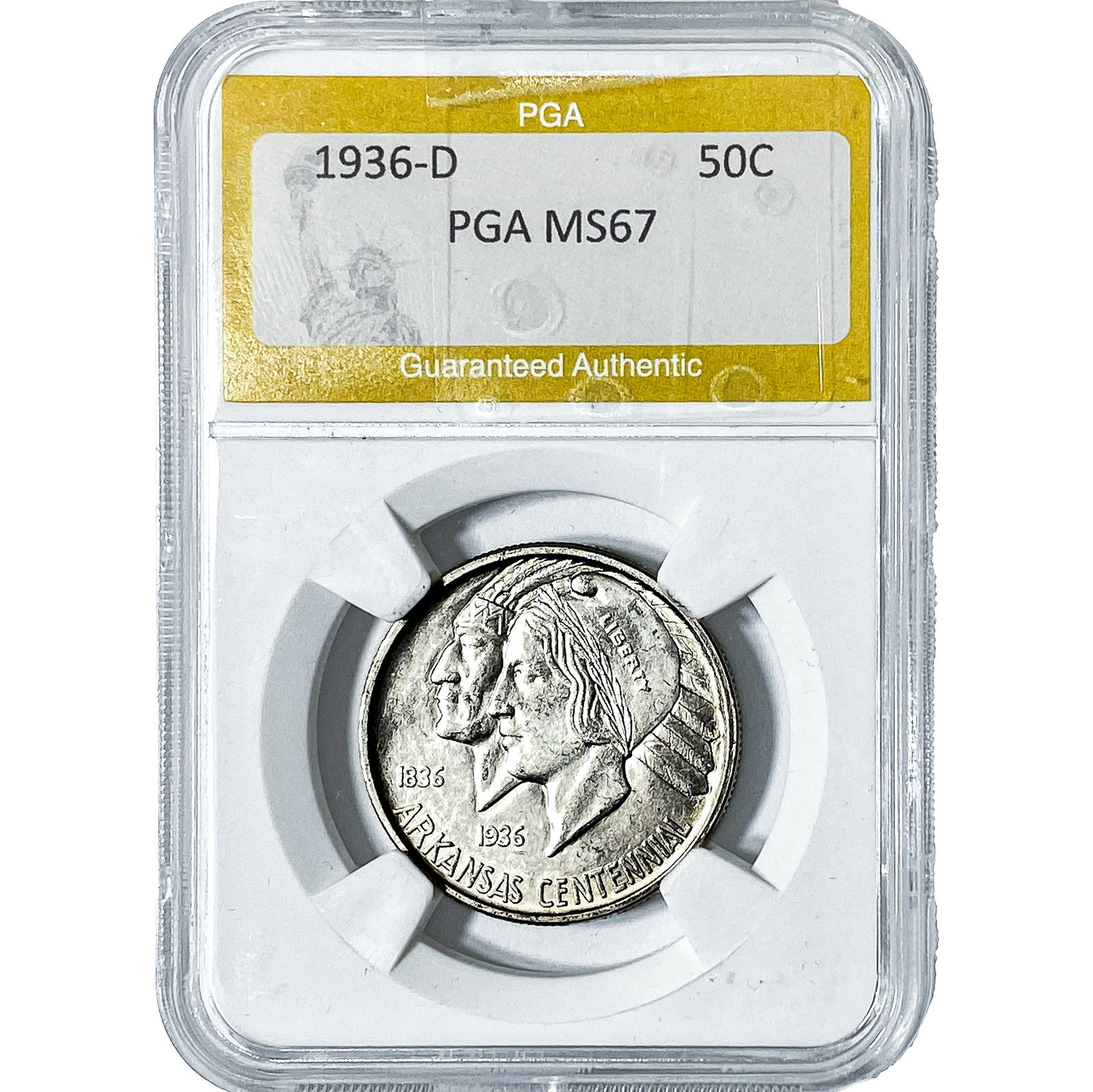 1936-D Arkansas Half Dollar PGA MS67: 1936-D Arkansas Half Dollar PGA MS67