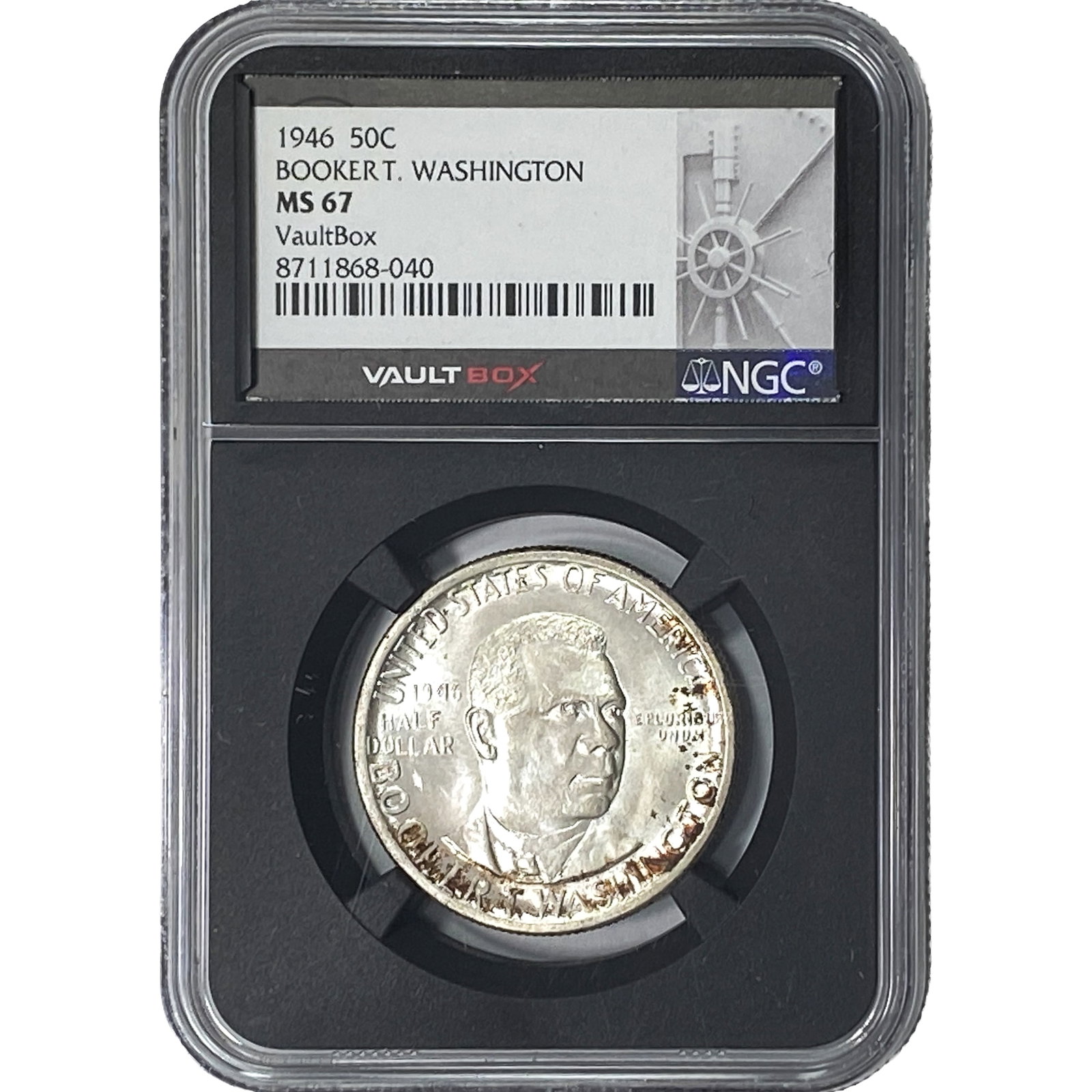 1946 Booker T Half Dollar NGC MS67 Vaultbox W/Box (1 of 3)