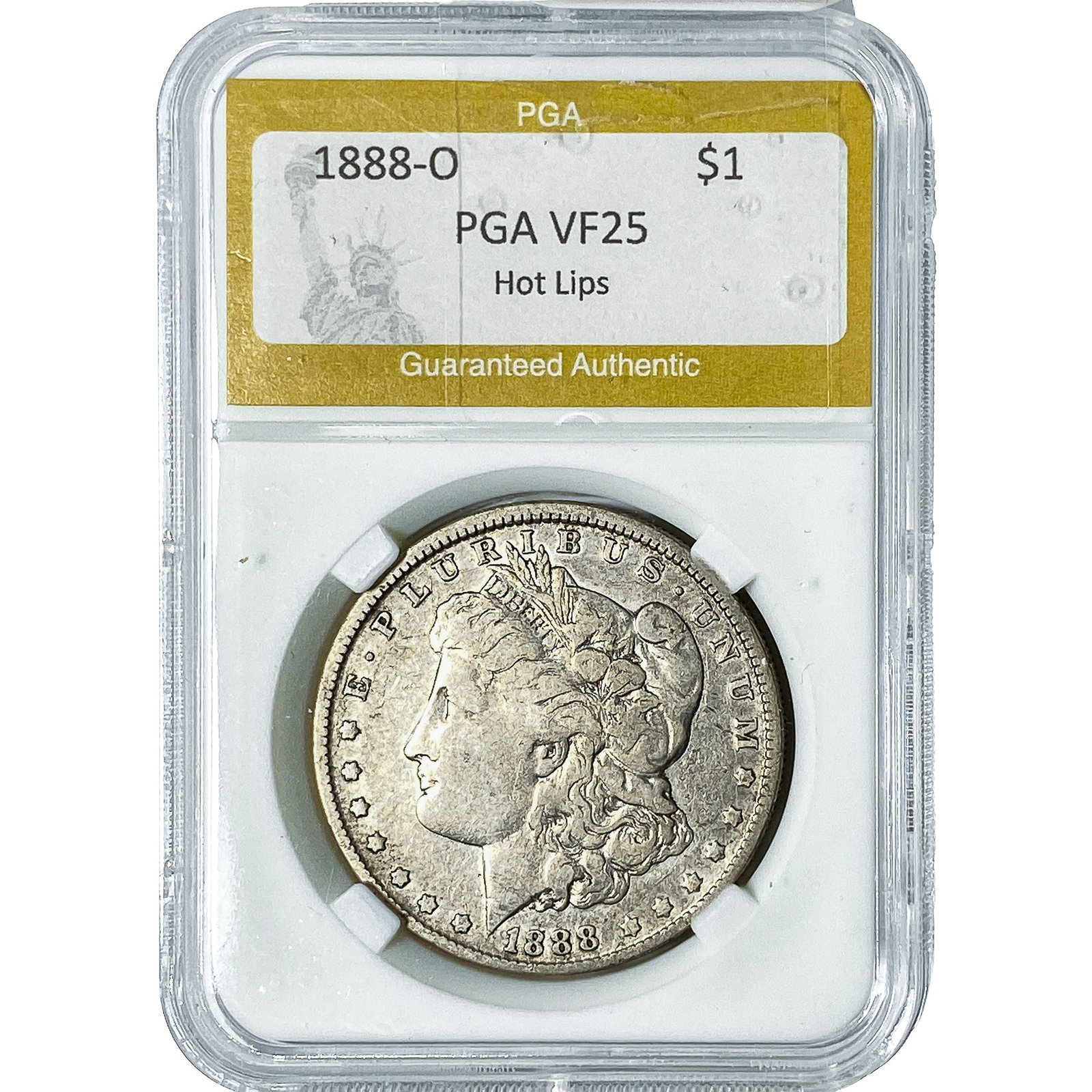 1888-O Morgan Silver Dollar PGA VF25 Hot Lips (1 of 2)