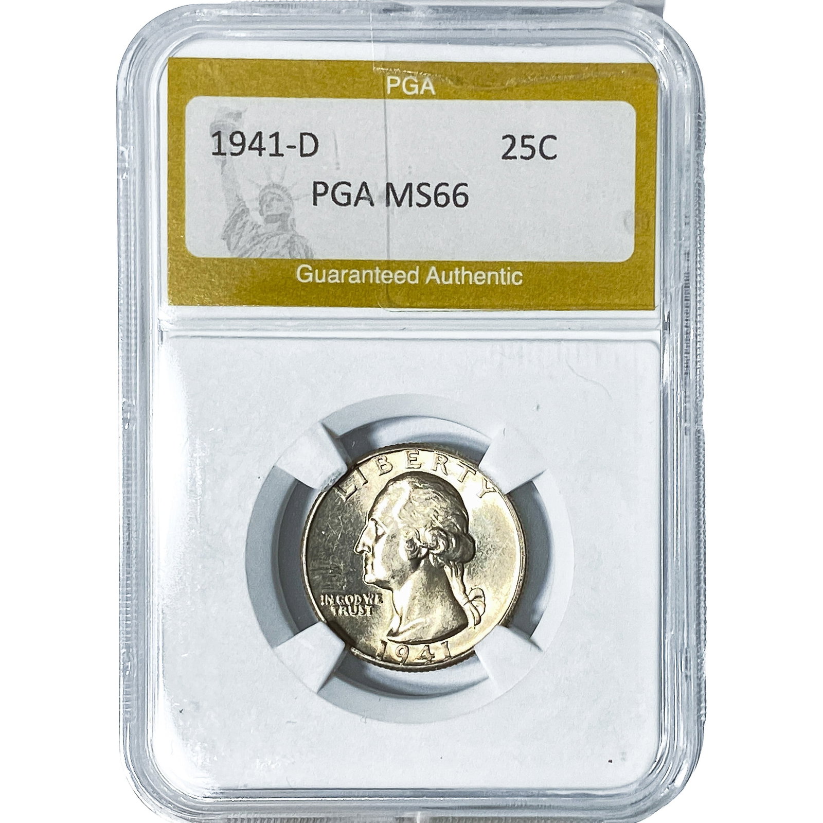 1941-D Washington Silver Quarter PGA MS66: 1941-D Washington Silver Quarter PGA MS66