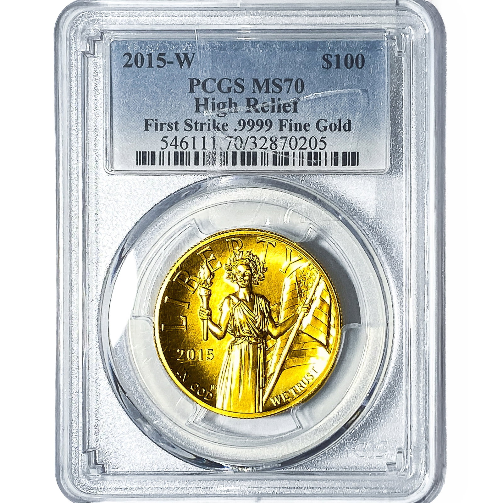 2015-W $100 Gold American Liberty 1oz PCGS MS70: 2015-W $100 Gold American Liberty 1oz PCGS MS70