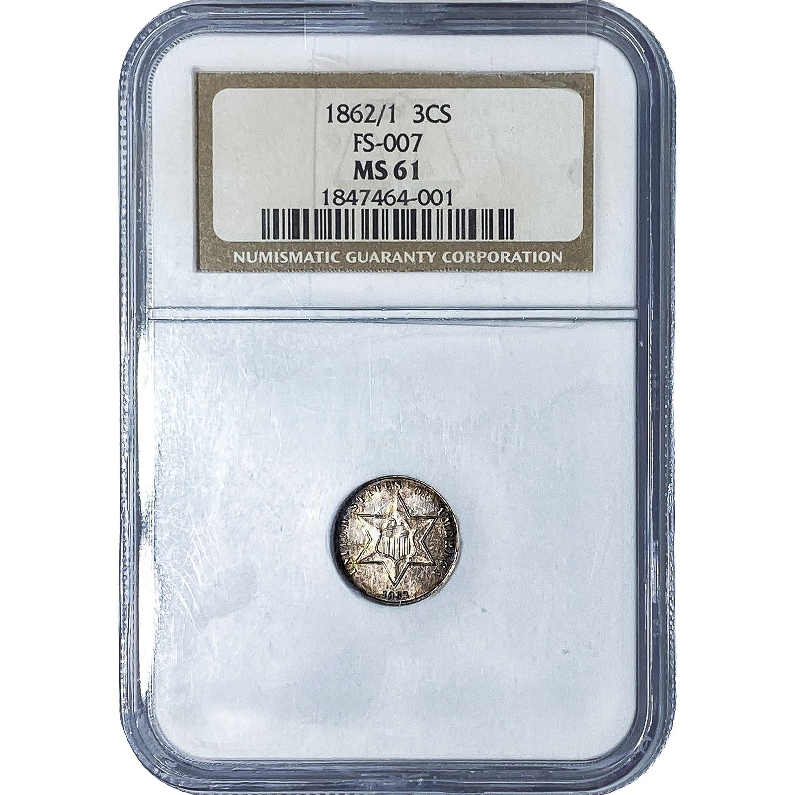 1862/1 Silver Three Cent NGC MS61 (1 of 4)