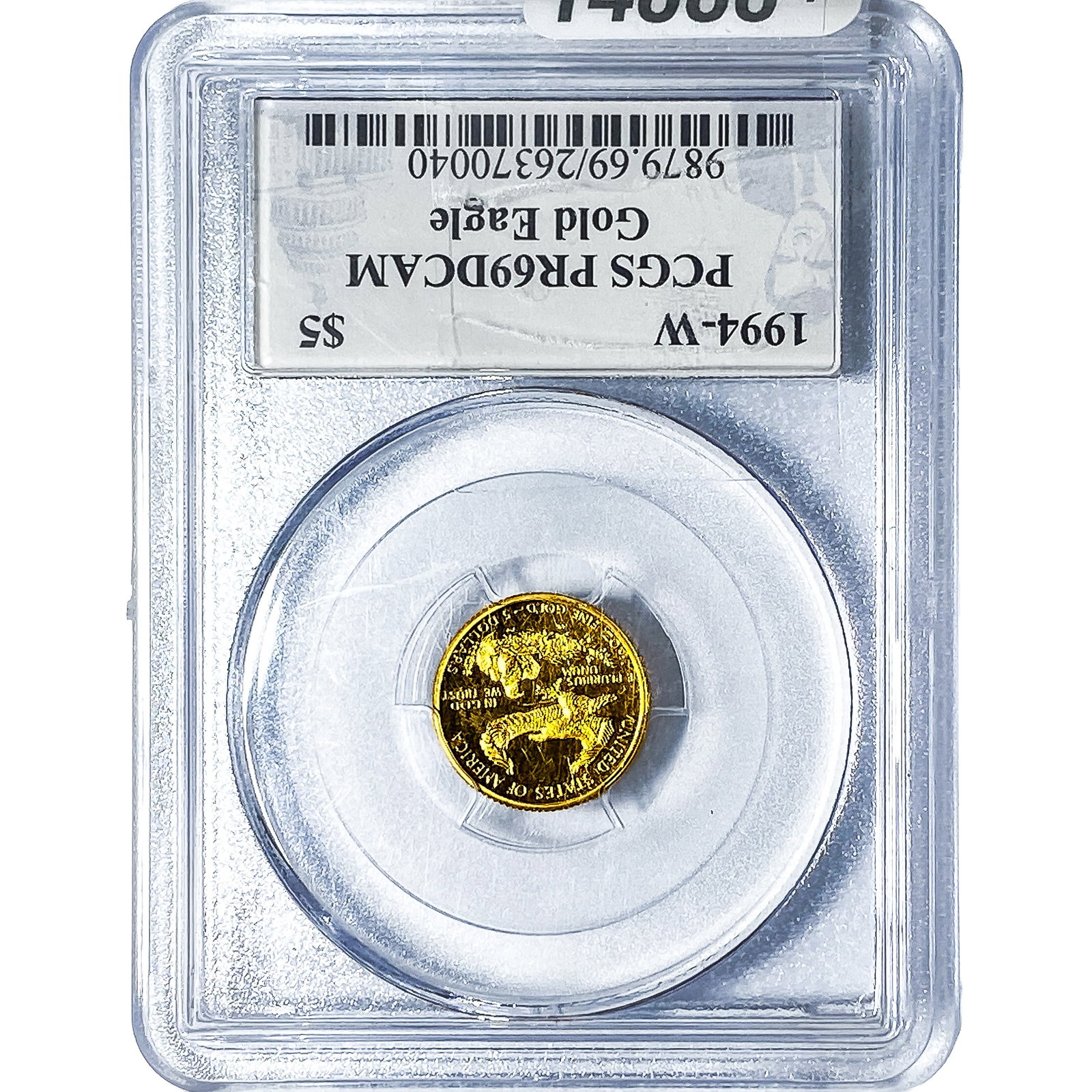 1994-W $5 Gold Eagle 1/10oz PCGS PR69 DCAM: 1994-W $5 Gold Eagle 1/10oz PCGS PR69 DCAM