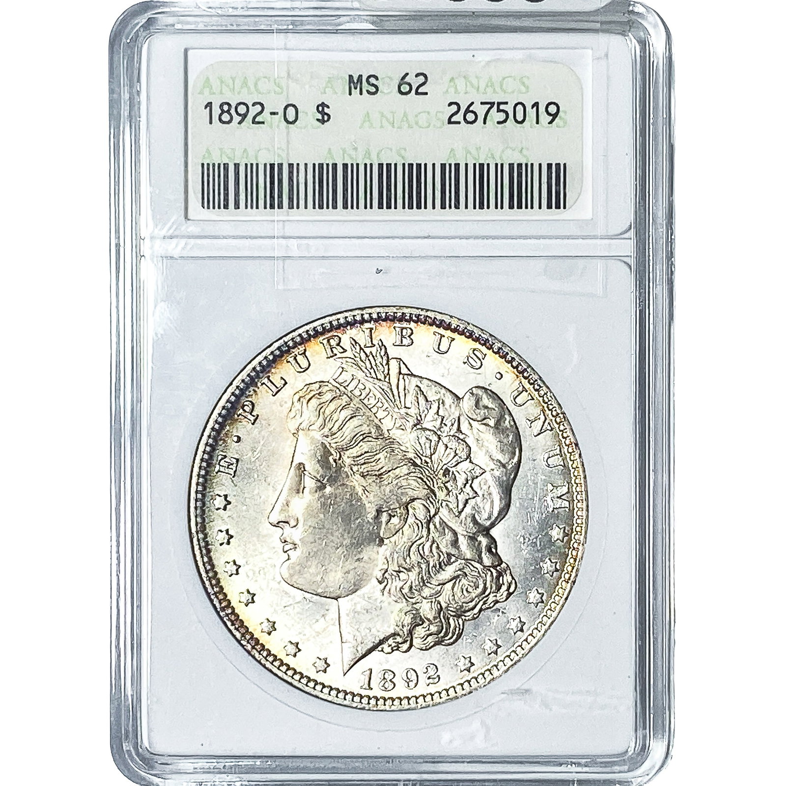 1892-O Morgan Silver Dollar ANACS MS62: 1892-O Morgan Silver Dollar ANACS MS62