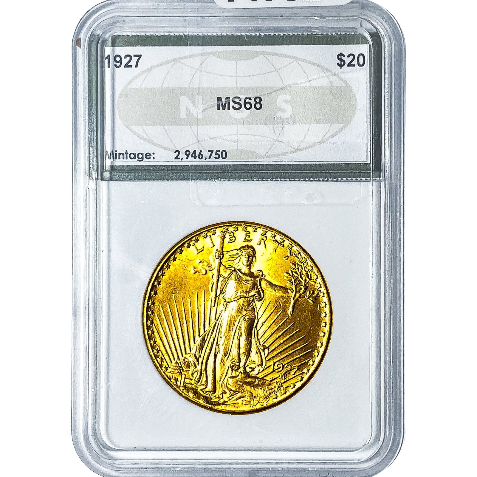 1927 $20 Gold Double Eagle NGS MS68: 1927 $20 Gold Double Eagle NGS MS68