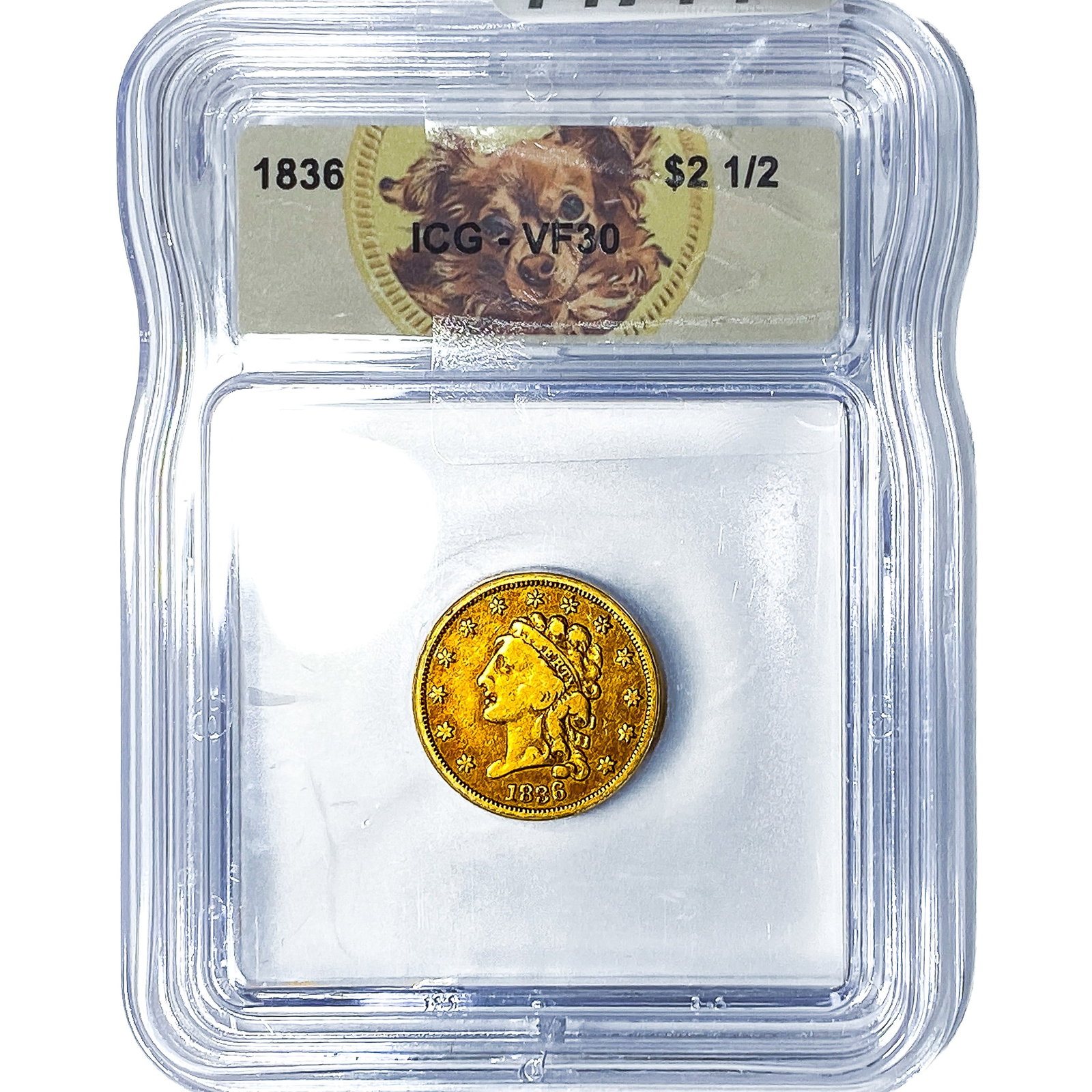 1836 $2.50 Gold Quarter Eagle ICG VF30 (1 of 4)