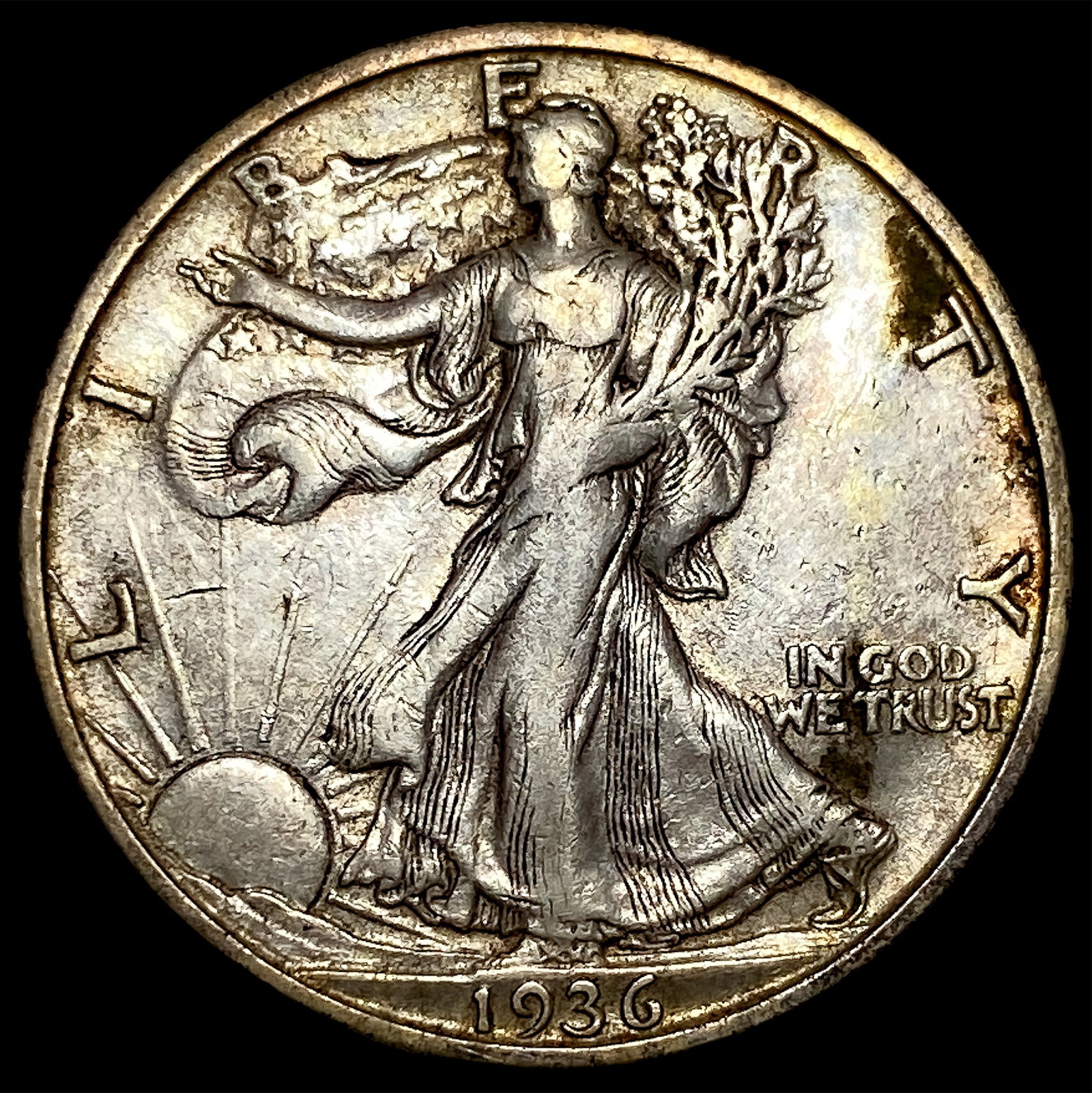 1936-S Silver Walking Liberty Half Dollar LIGHTLY CIRCULATED: 1936-S Silver Walking Liberty Half Dollar LIGHTLY CIRCULATED