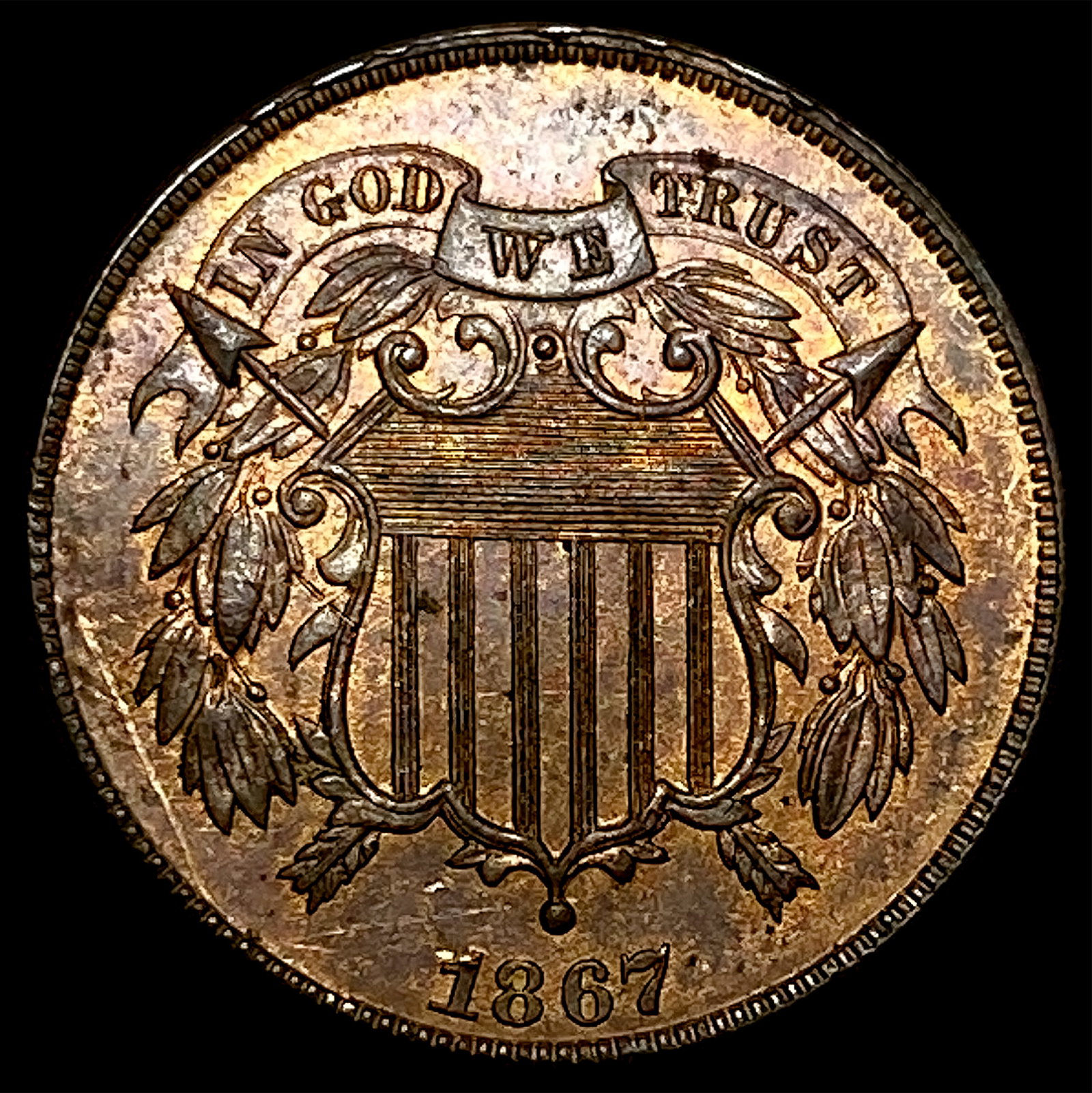 1867 Copper Two-Cent Piece UNCIRCULATED: 1867 Copper Two-Cent Piece UNCIRCULATED