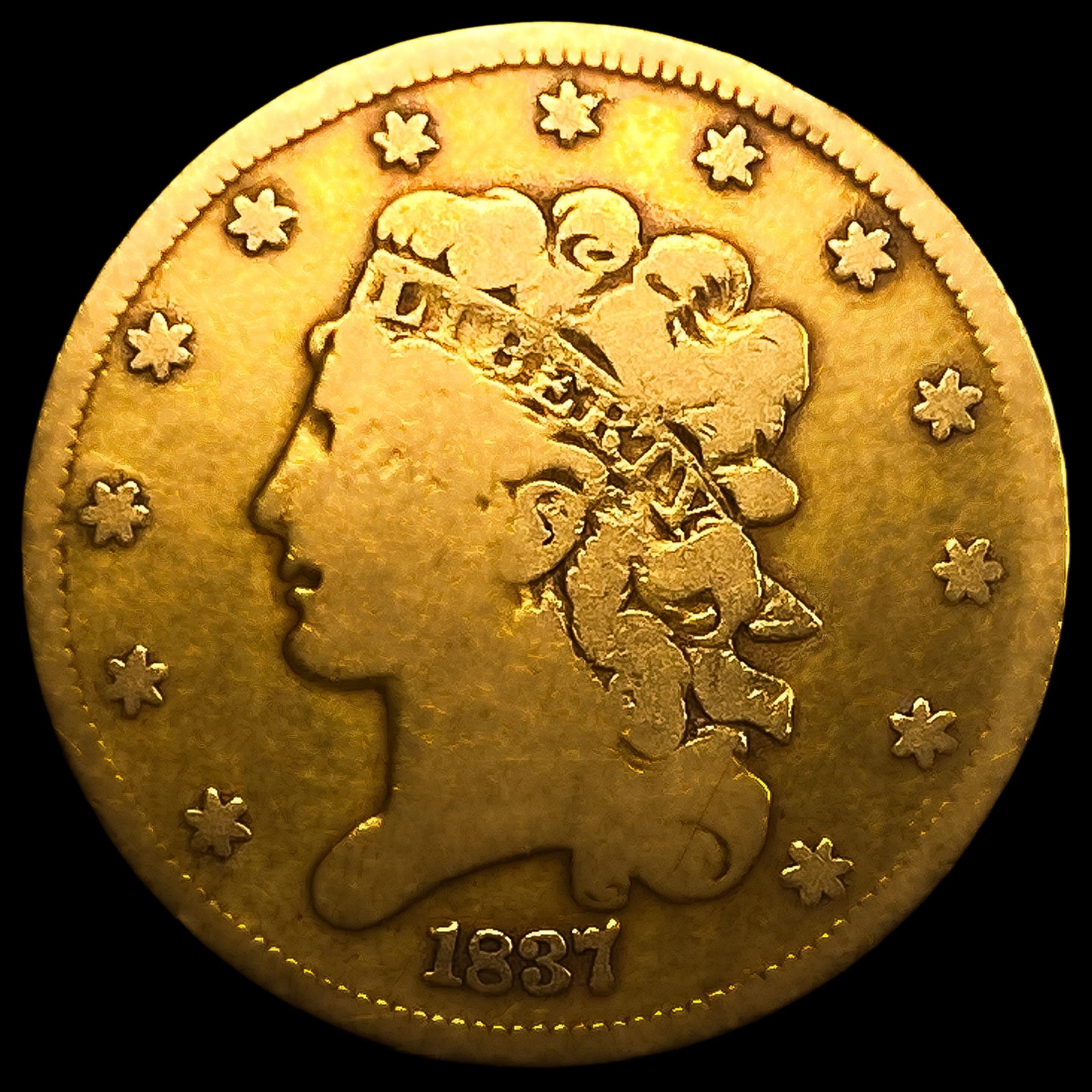 1837 $5 Gold Half Eagle (1 of 2)