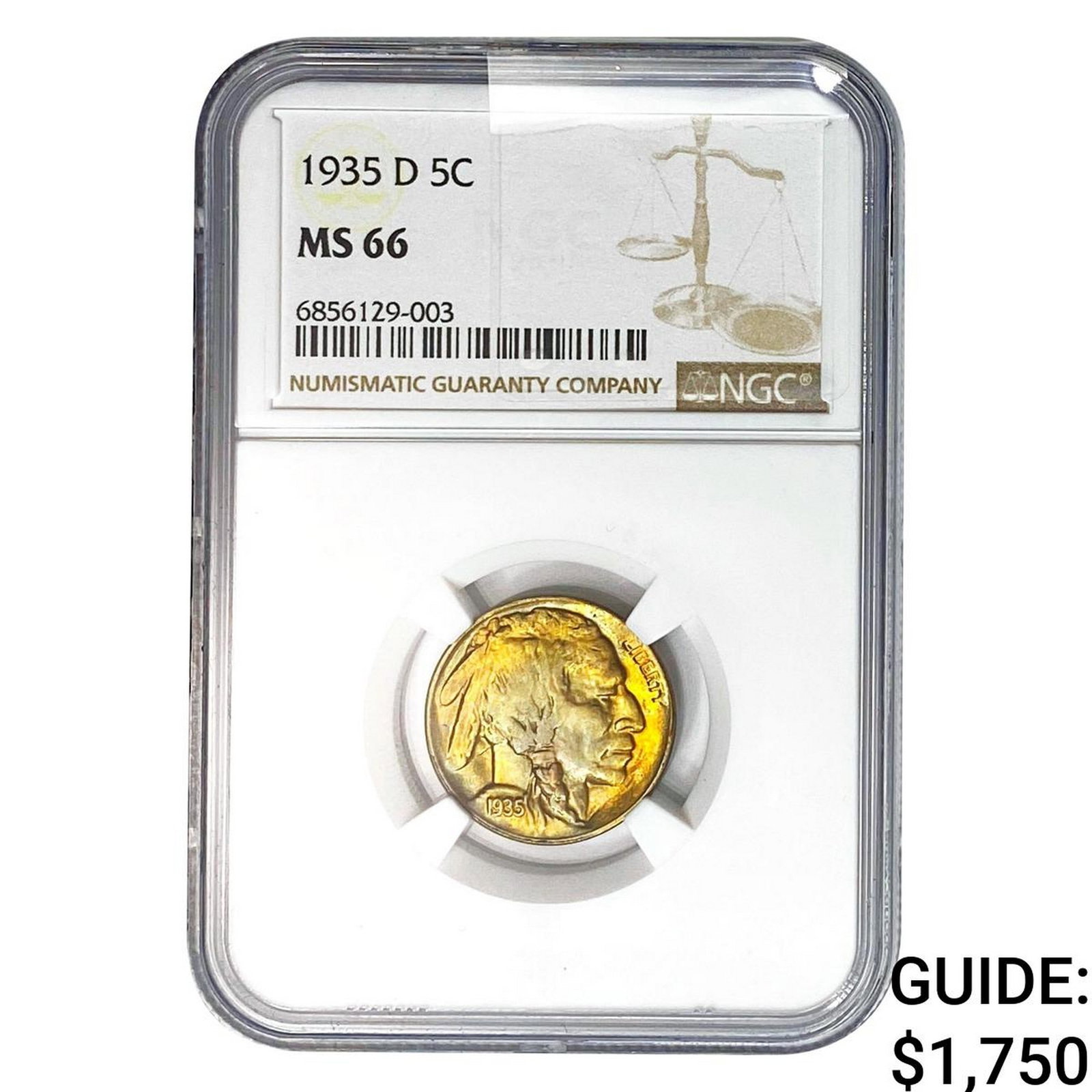1935-D Buffalo Nickel NGC MS66: 1935-D Buffalo Nickel NGC MS66
