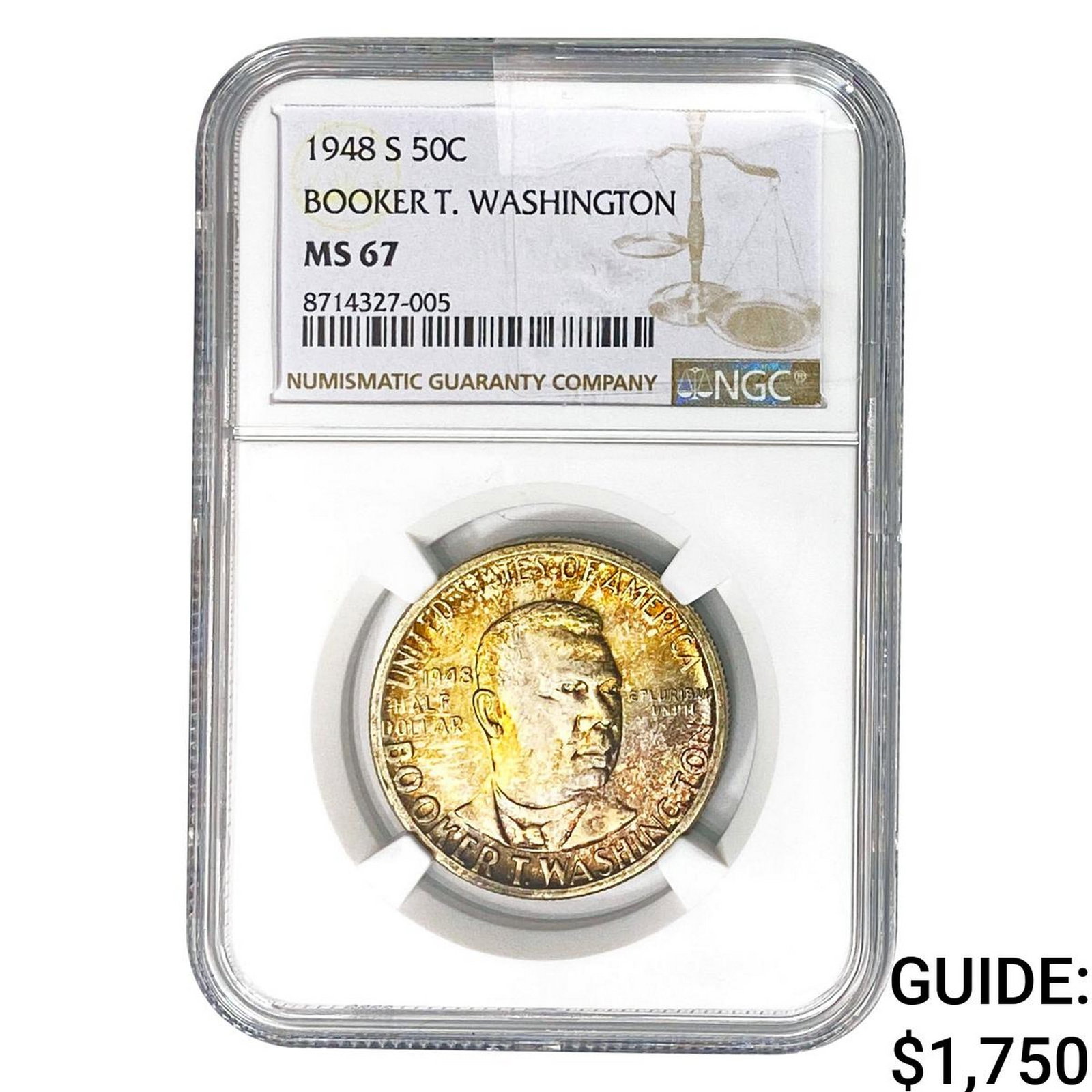 1948-S Booker T Half Dollar NGC MS57: 1948-S Booker T Half Dollar NGC MS57
