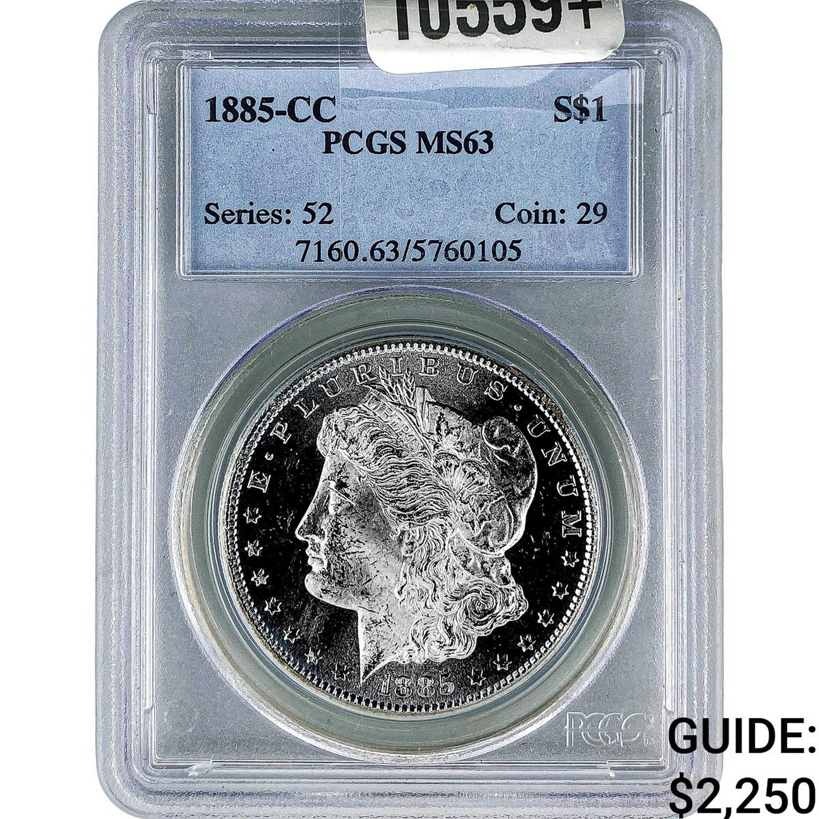 1885-CC Morgan Silver Dollar PCGS MS63: 1885-CC Morgan Silver Dollar PCGS MS63