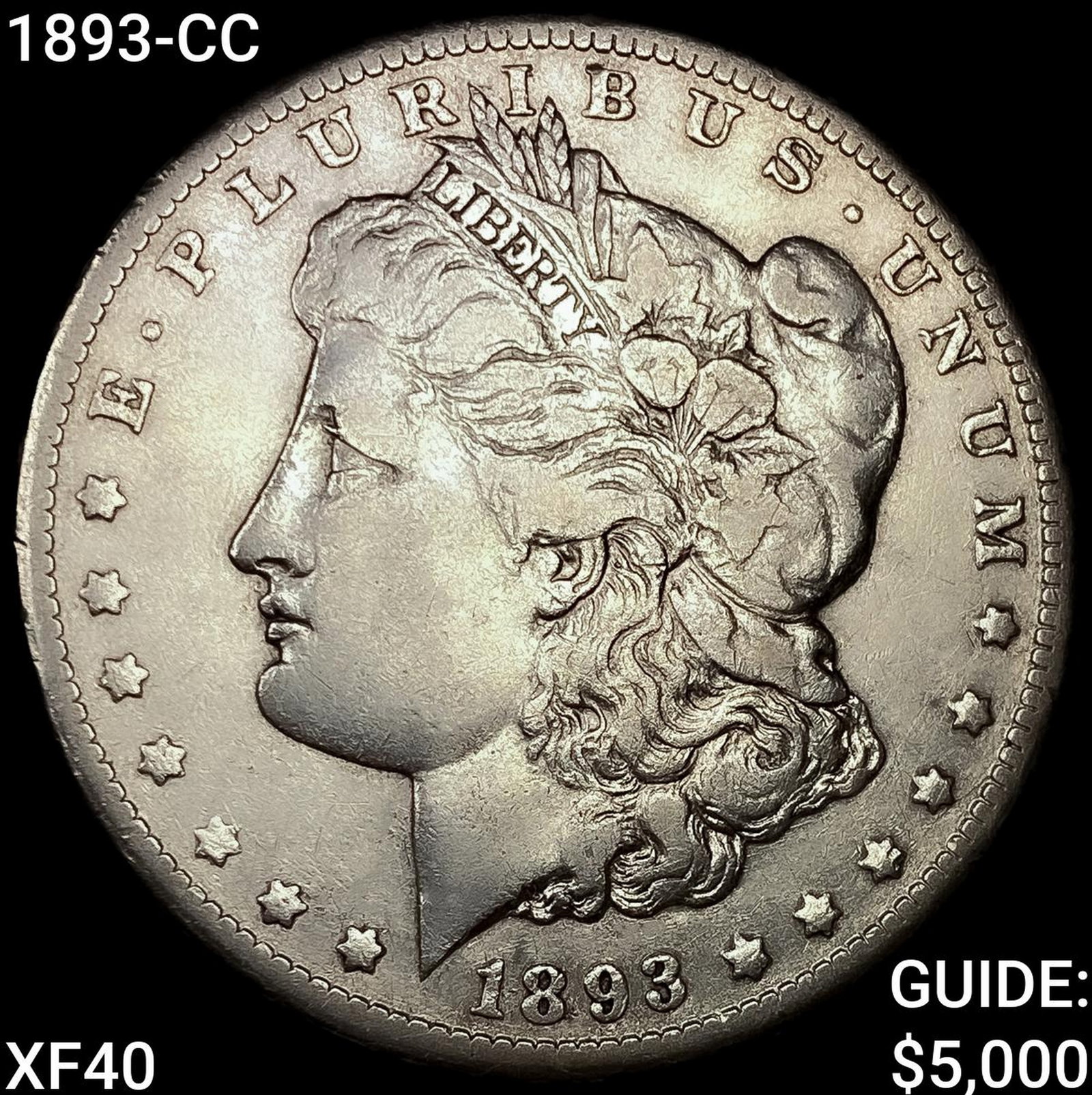 1893-CC Morgan Silver Dollar NEARLY UNCIRCULATED: 1893-CC Morgan Silver Dollar NEARLY UNCIRCULATED
