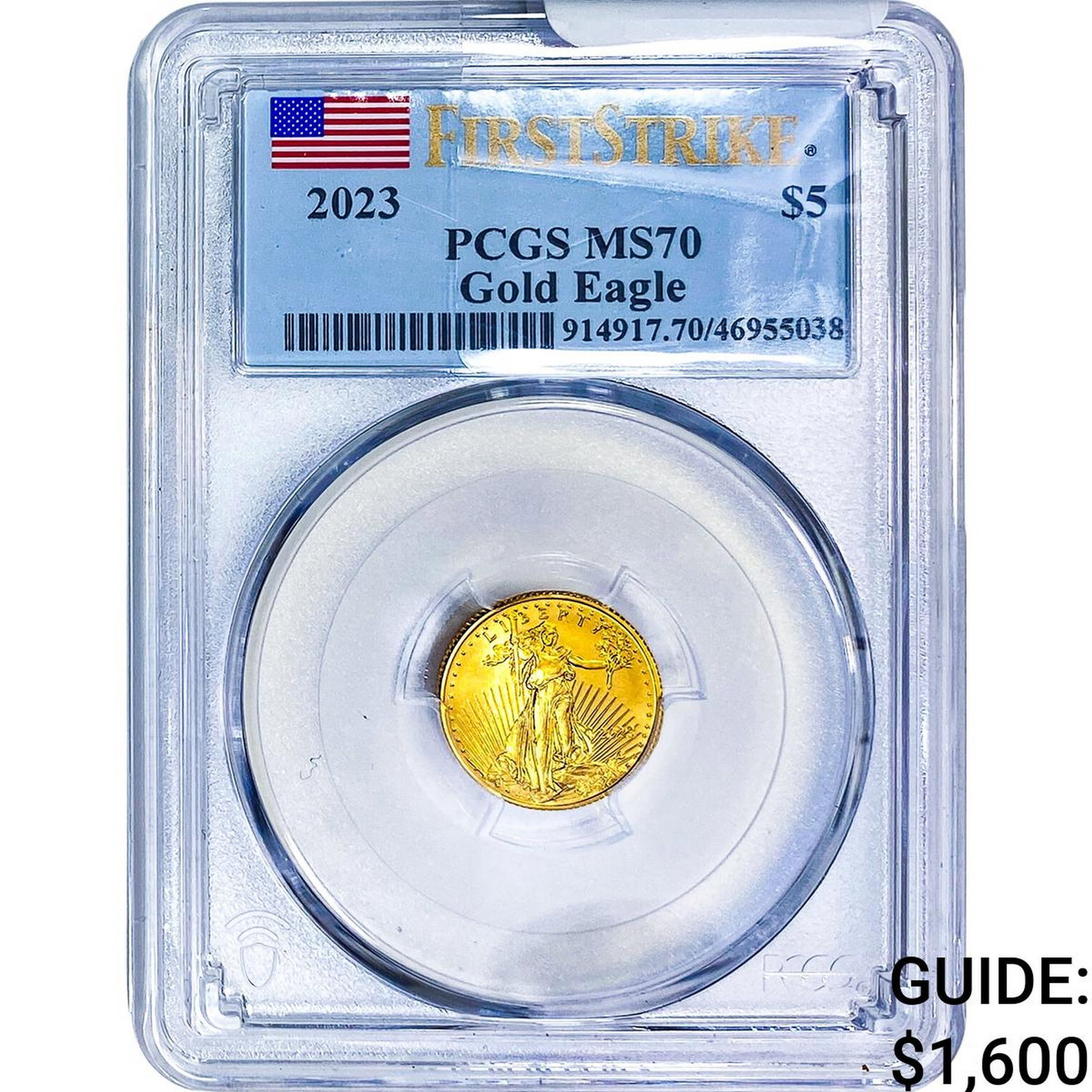 2023 $5 Gold Eagle 1/10 oz PCGS MS70: 2023 $5 Gold Eagle 1/10 oz PCGS MS70