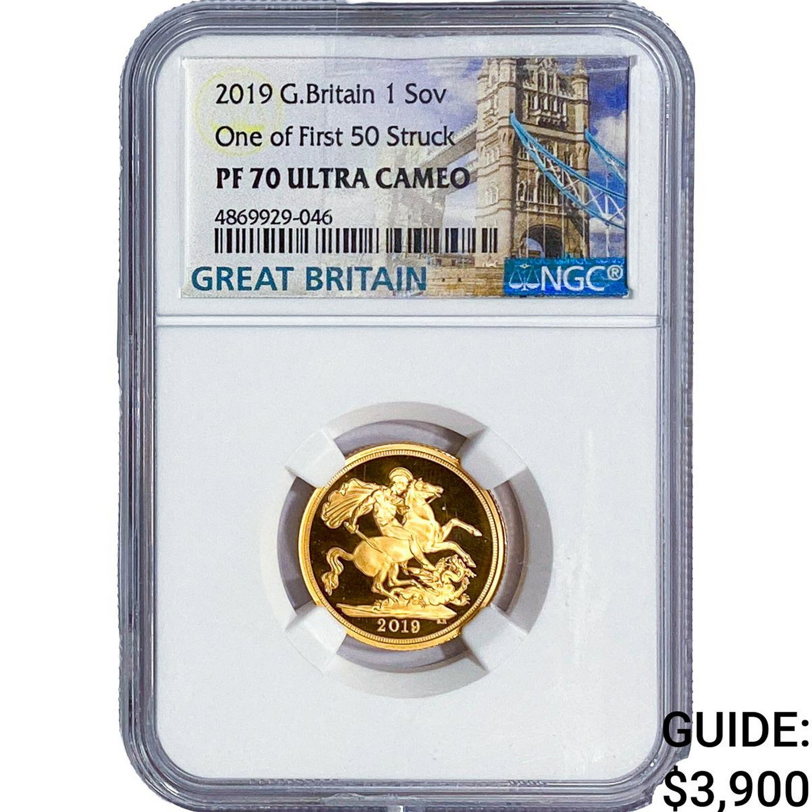2019 Great Britain .2354oz Gold 1 Sovereign NGC Ultra Cameo: 2019 Great Britain .2354oz Gold 1 Sovereign NGC Ultra Cameo