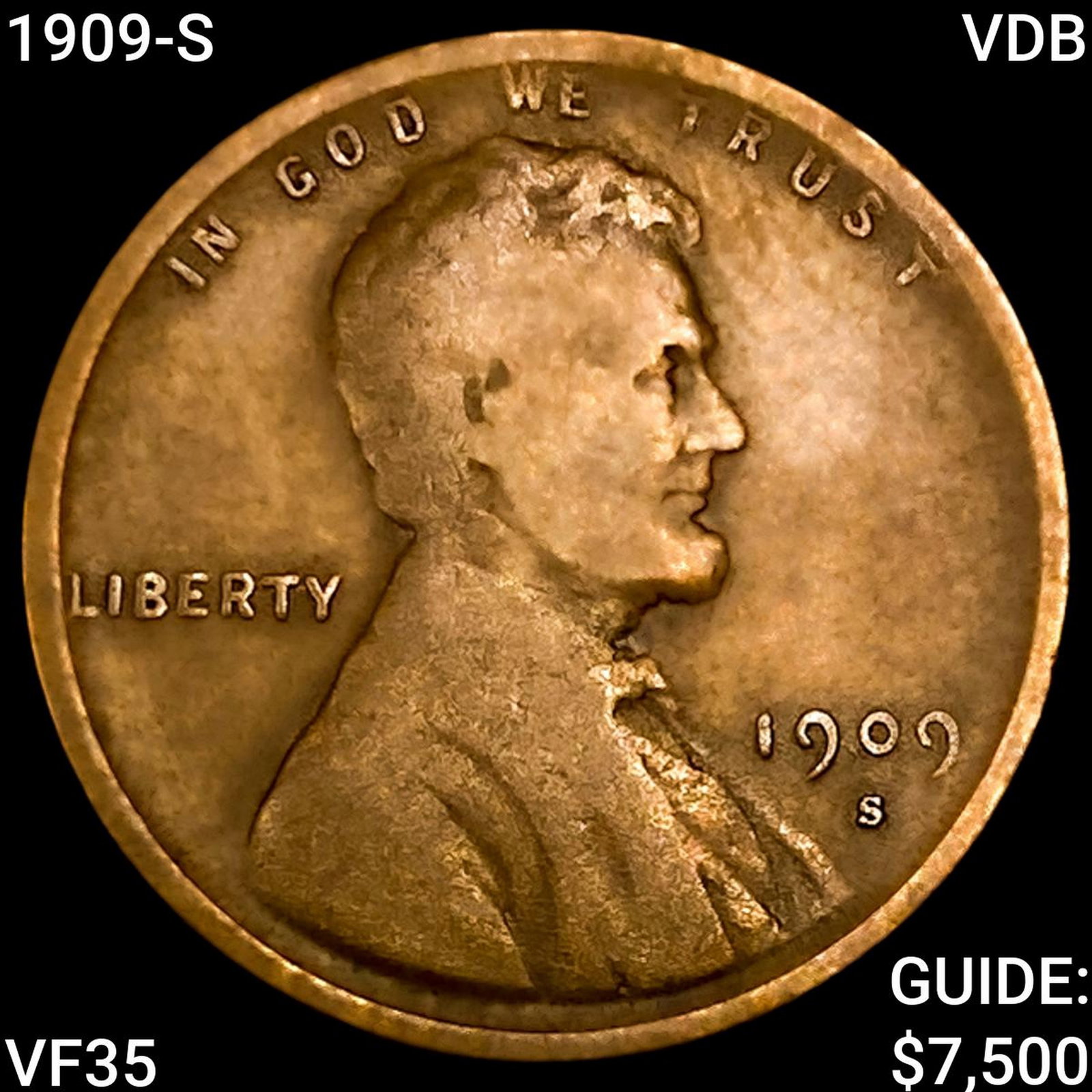 1909-S VDB Wheat Cent ABOUT UNCIRCULATED: 1909-S VDB Wheat Cent ABOUT UNCIRCULATED