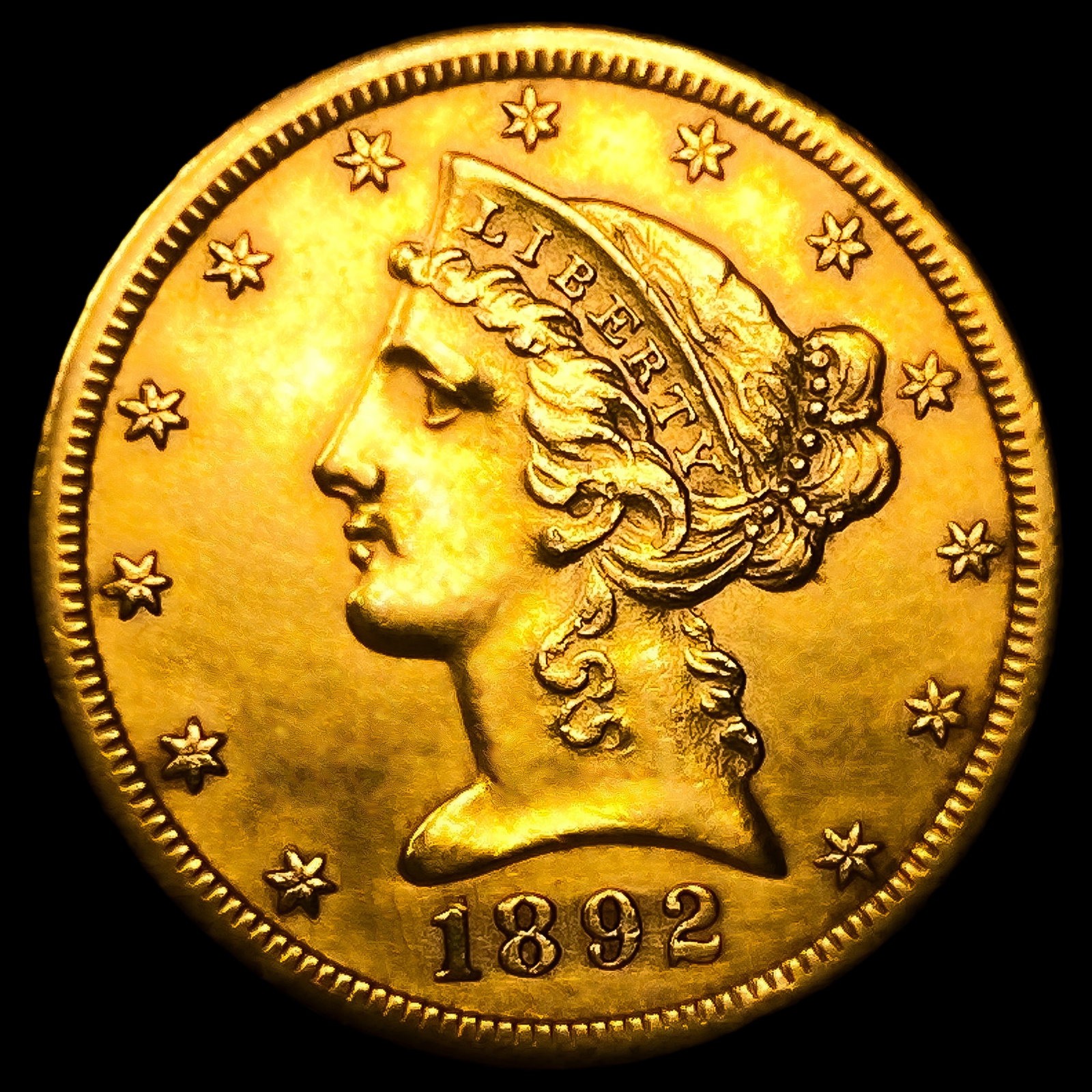 1892-CC $5 Gold Half Eagle: 1892-CC $5 Gold Half Eagle
