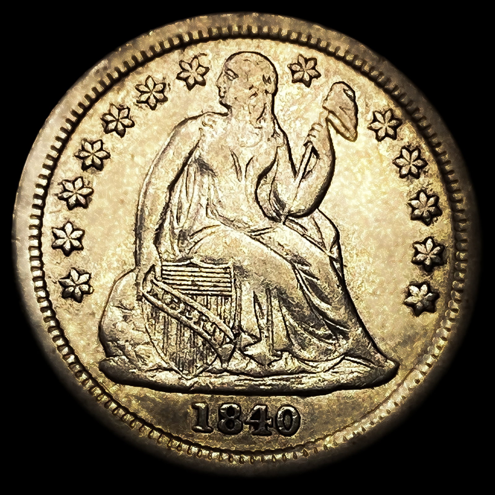 1840 W/Drapery Seated Liberty Dime (1 of 2)