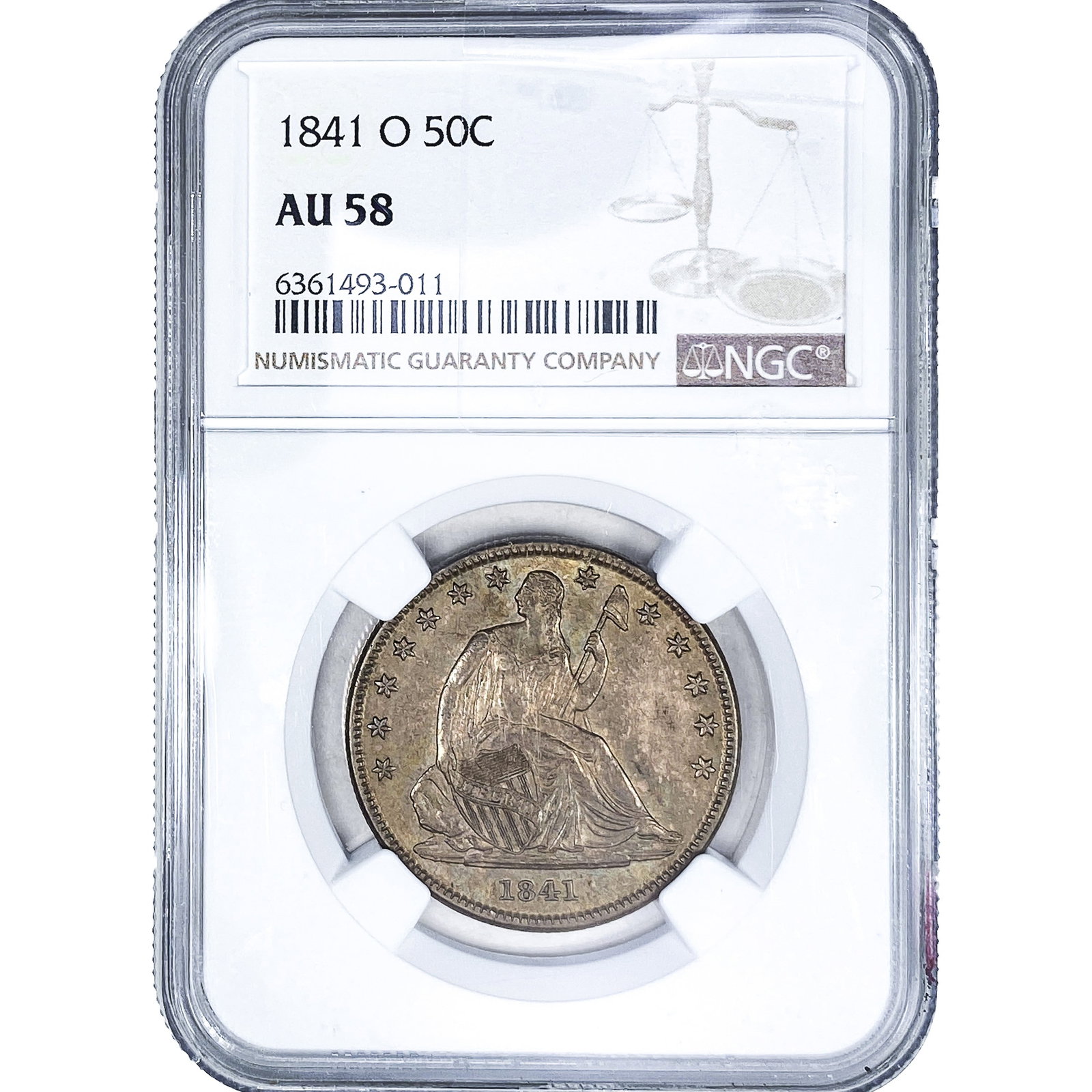 1841-O Seated Liberty Half Dollar NGC AU58 (1 of 4)