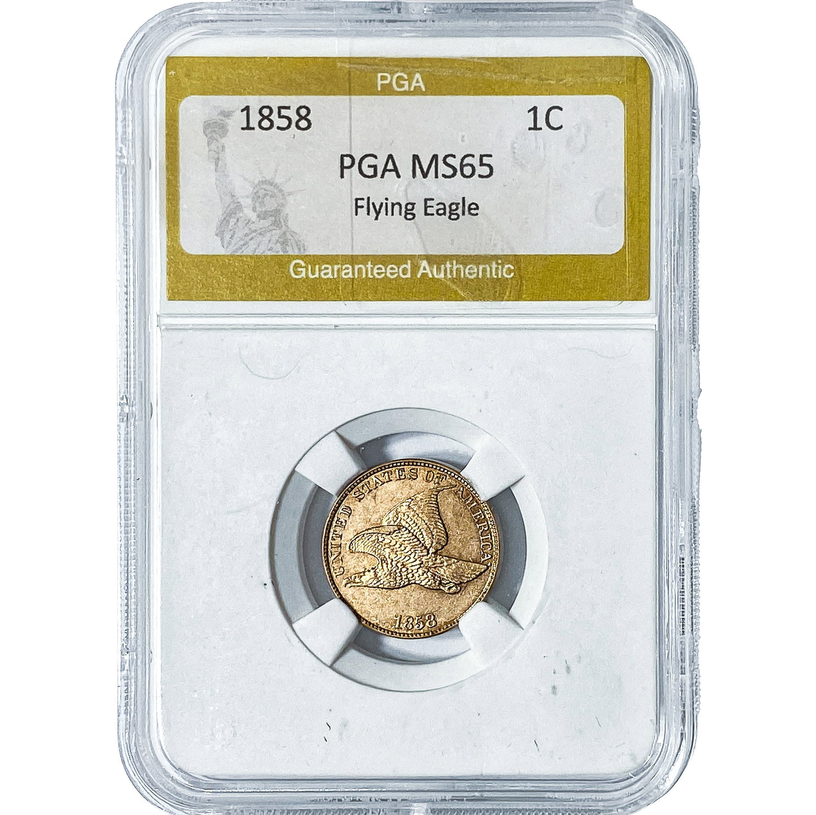 1858 Flying Eagle Cent PGA MS65: 1858 Flying Eagle Cent PGA MS65