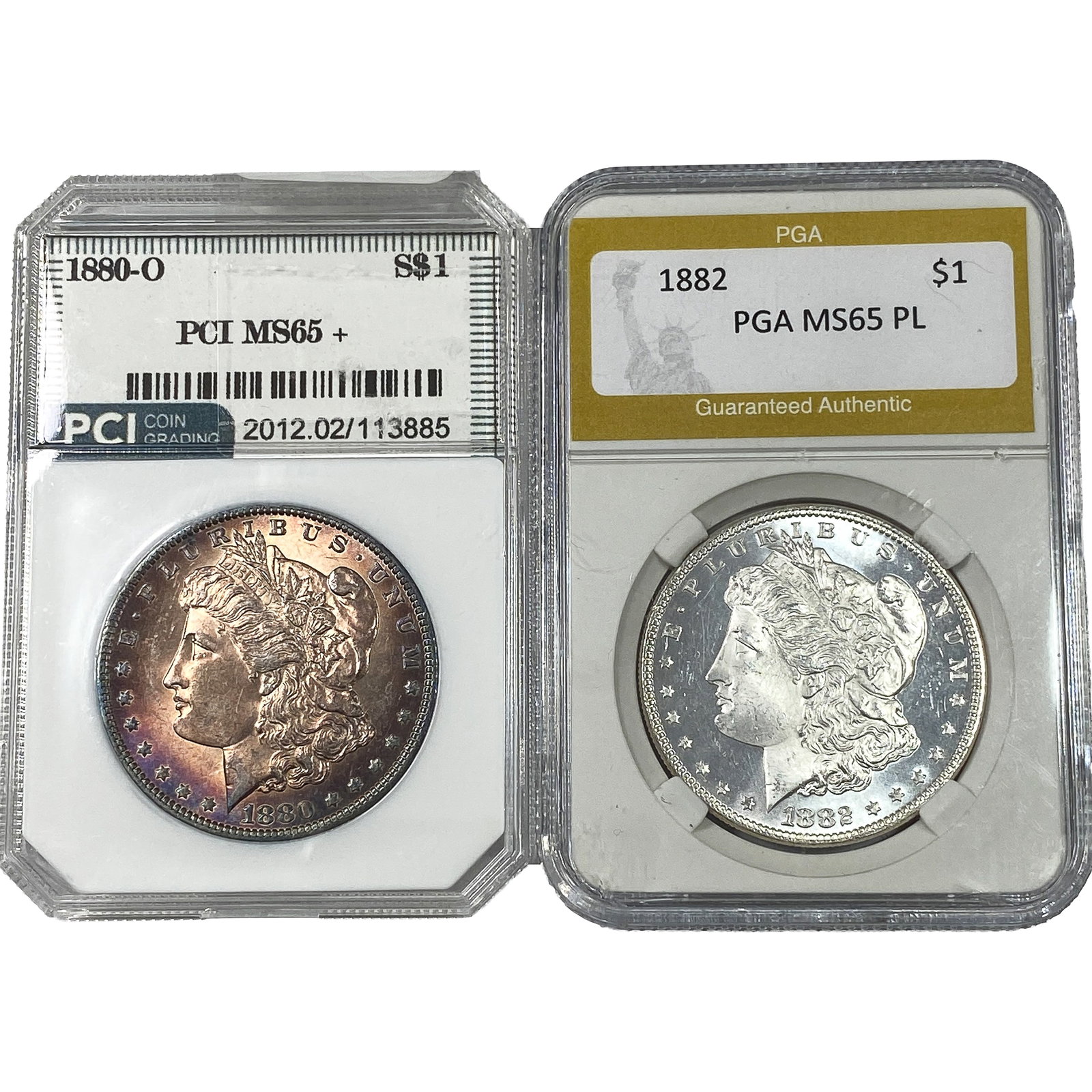 [2]1880-1882 Morgan Silver Dollar MS65/MS65+ (1 of 2)