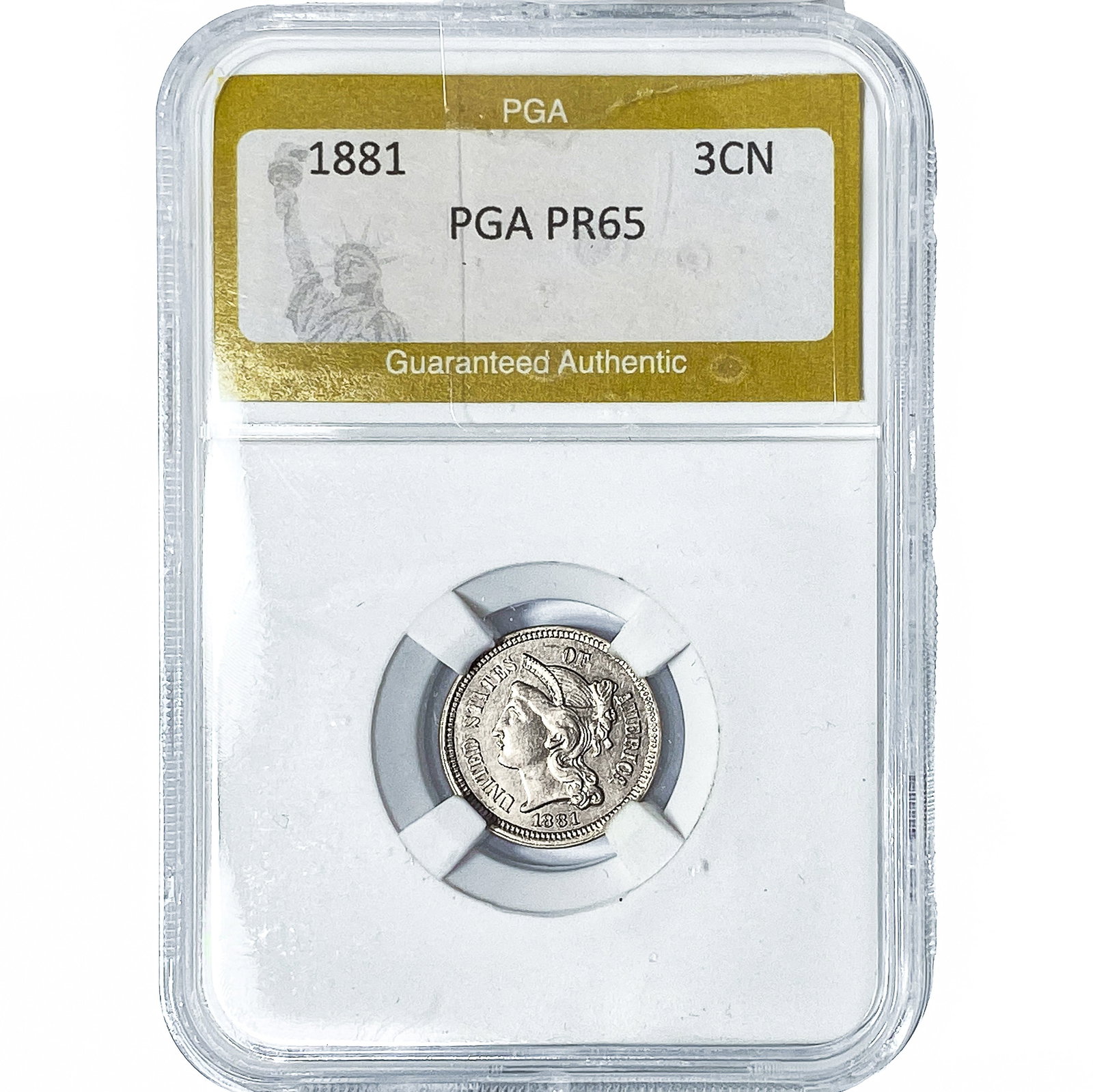 1881 Nickel Three Cent PGA PR65: 1881 Nickel Three Cent PGA PR65