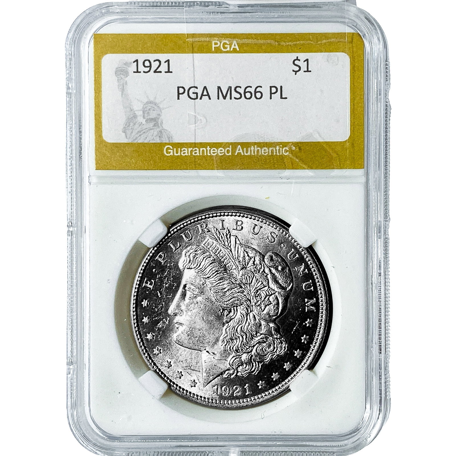 1921 Morgan Silver Dollar PGA MS66 PL: 1921 Morgan Silver Dollar PGA MS66 PL