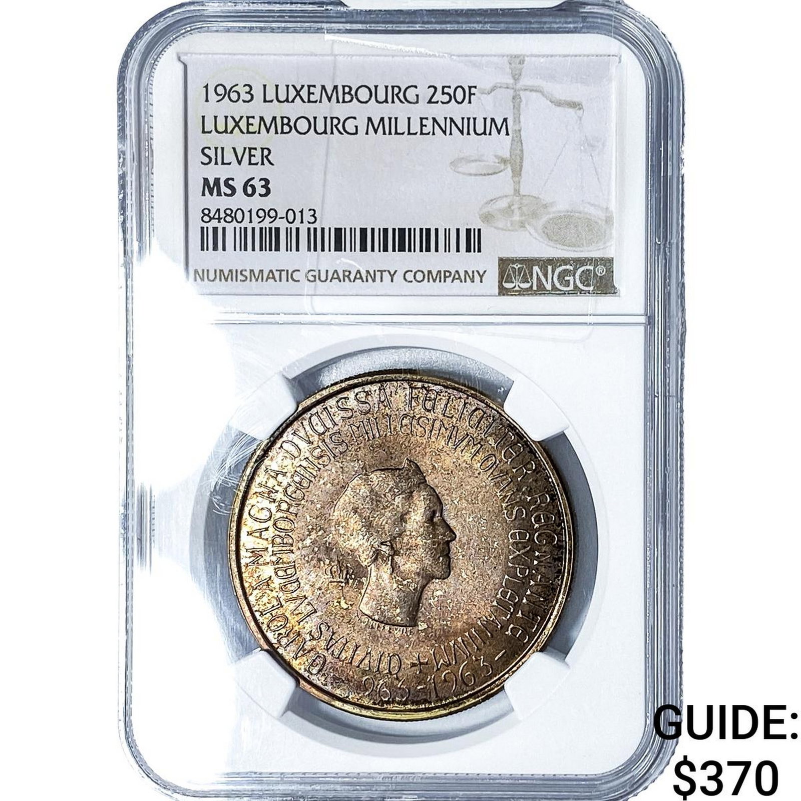 1963 Luxembourg Silver 250 Francs NGC MS63 (1 of 2)
