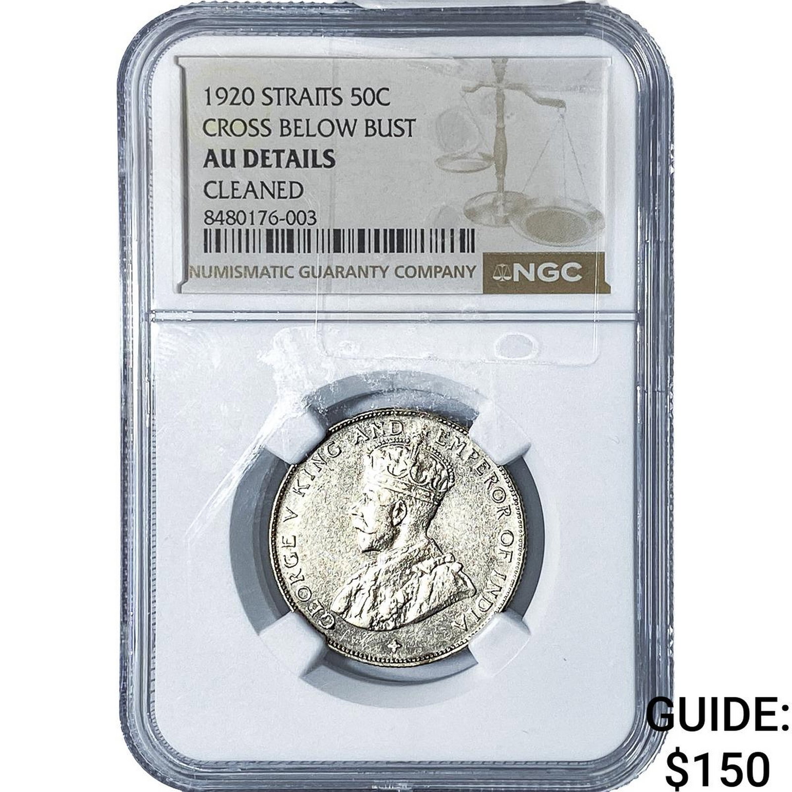 1920 Straits Settlements Silver 50 Cents NGC AU Details (1 of 2)