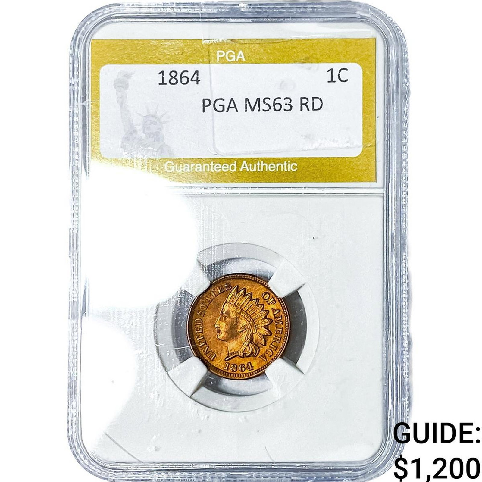 1864 Indian Head Cent PGA MS63RD (1 of 2)