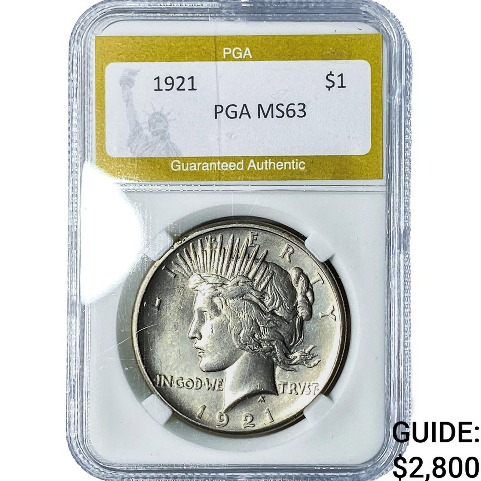 1921 Silver Peace Dollar PGA MS63 (1 of 2)