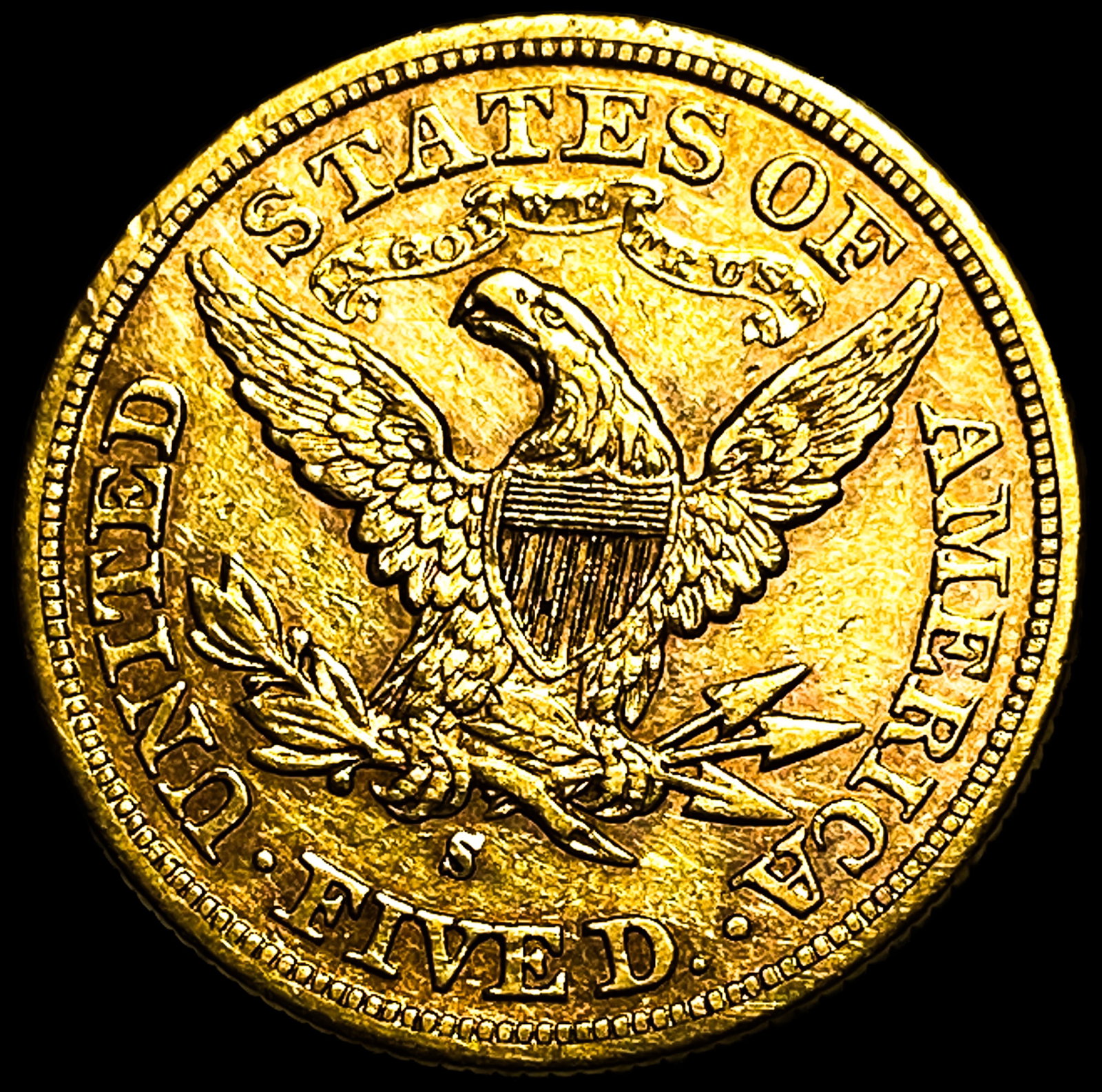 1880-S $5 Gold Half Eagle - 2