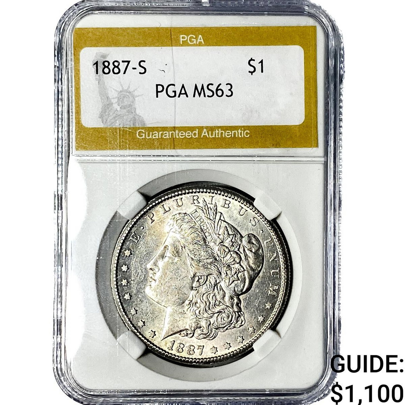 1891-S Morgan Silver Dollar PGA MS63: 1891-S Morgan Silver Dollar PGA MS63