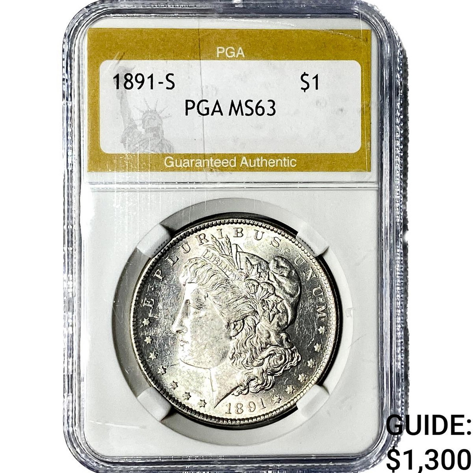 1887-S Morgan Silver Dollar PGA MS63 (1 of 2)